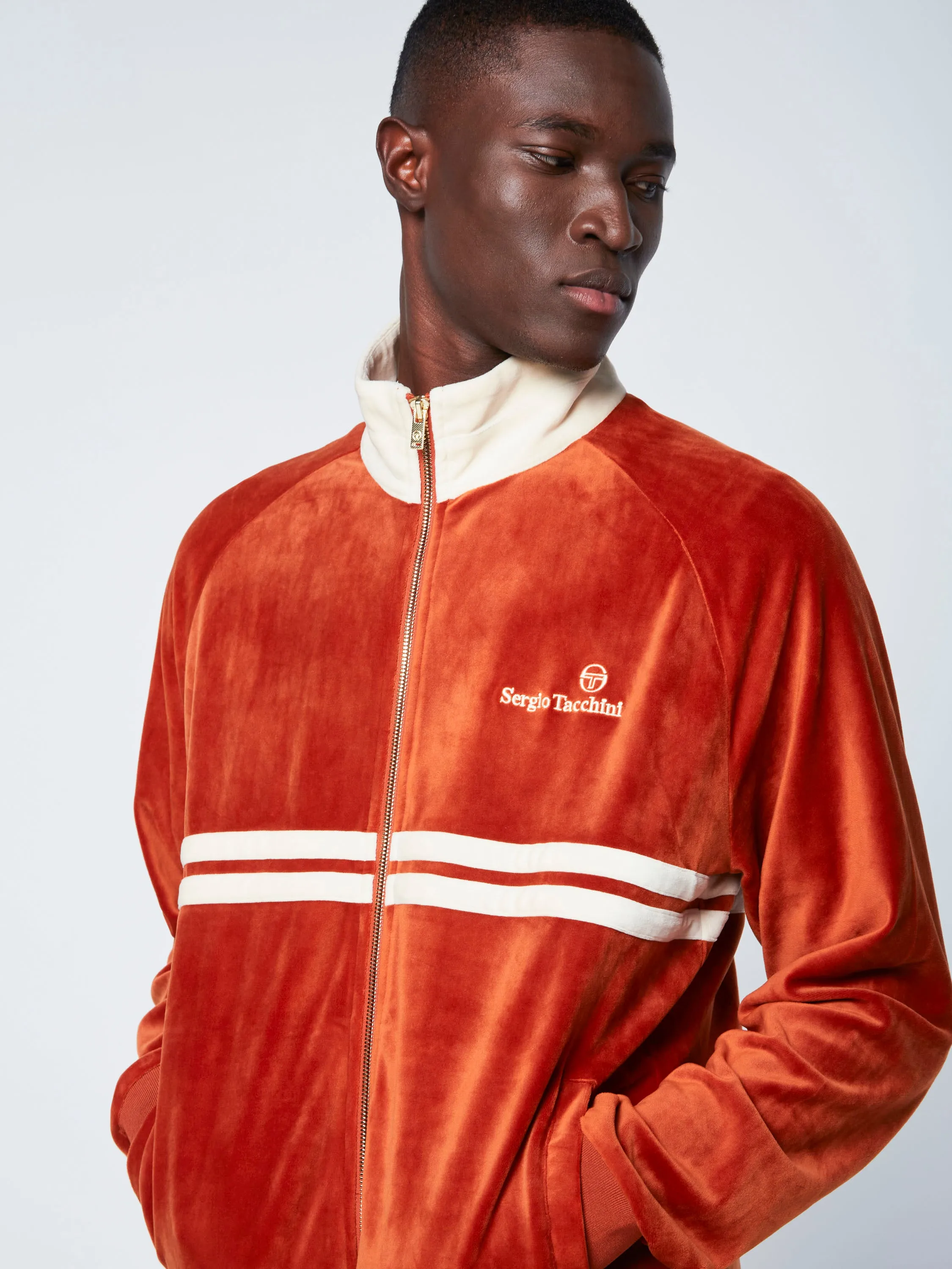 Dallas Velour Track Jacket-Bombay Brown/Brown sold by Sergio Tacchini product image thumbnail 2