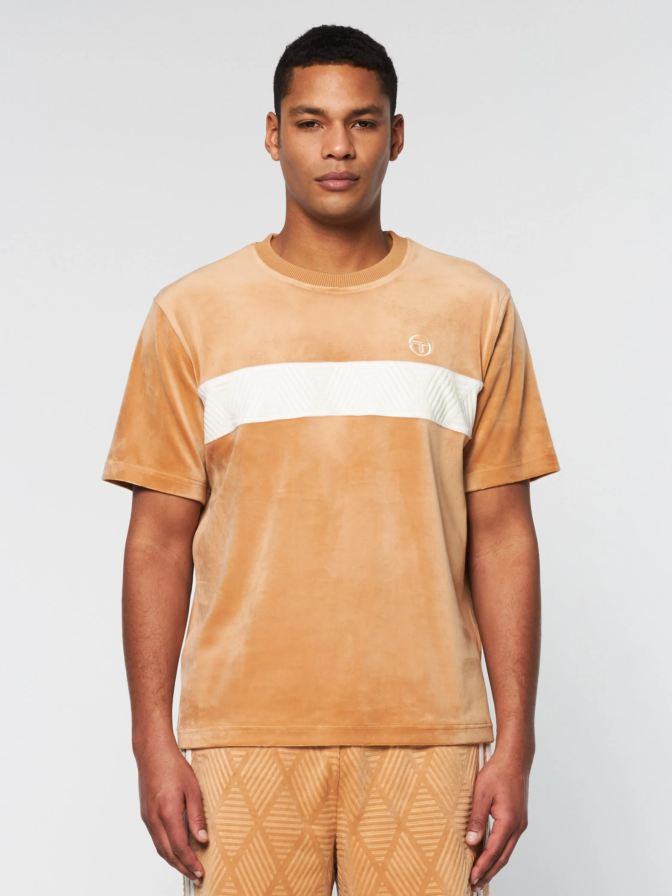 Debossed Damarindo Velour T-Shirt- Meerkat sold by Sergio Tacchini product image thumbnail 2