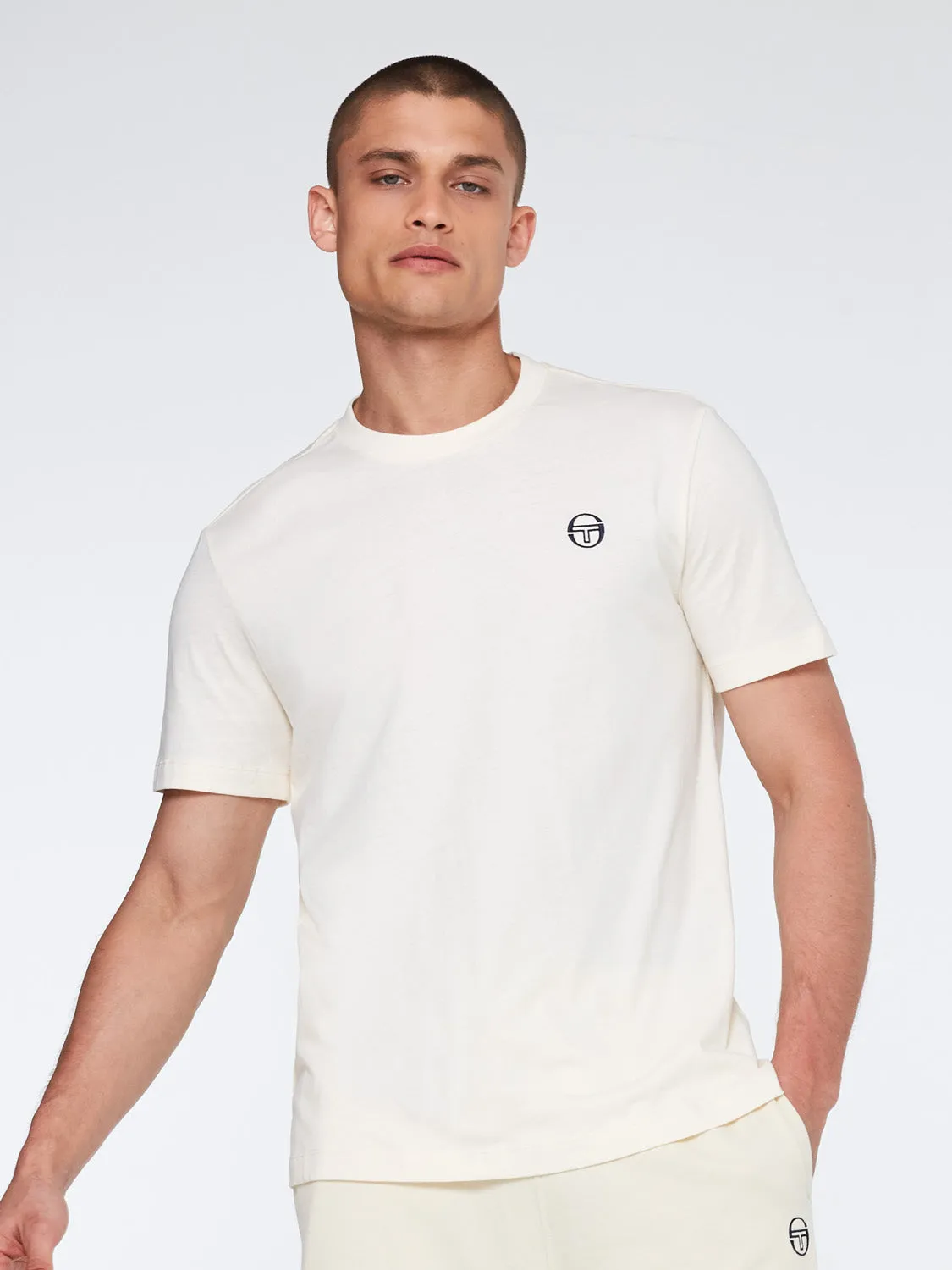 Reverse Graphic T-Shirt-Buttercream sold by Sergio Tacchini