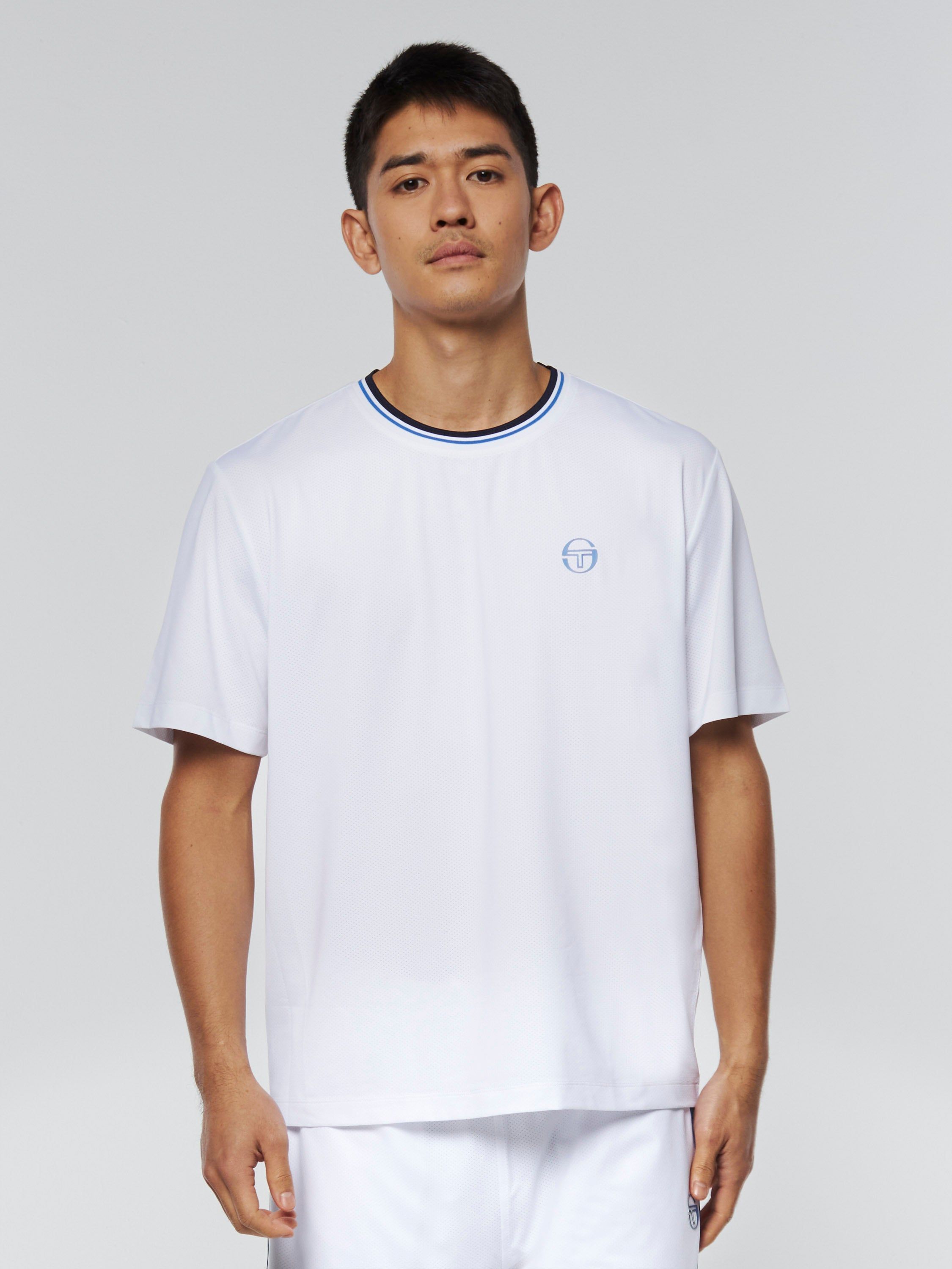 Air T-Shirt- White/ Maritime Blue sold by Sergio Tacchini