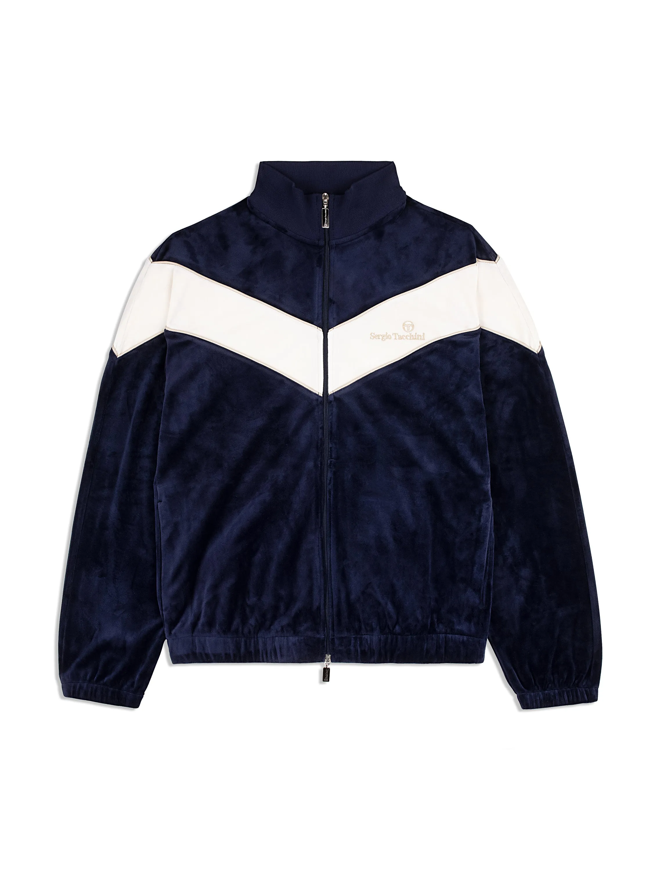 Gallone Velour Track Jacket- Maritime Blue | Parallel