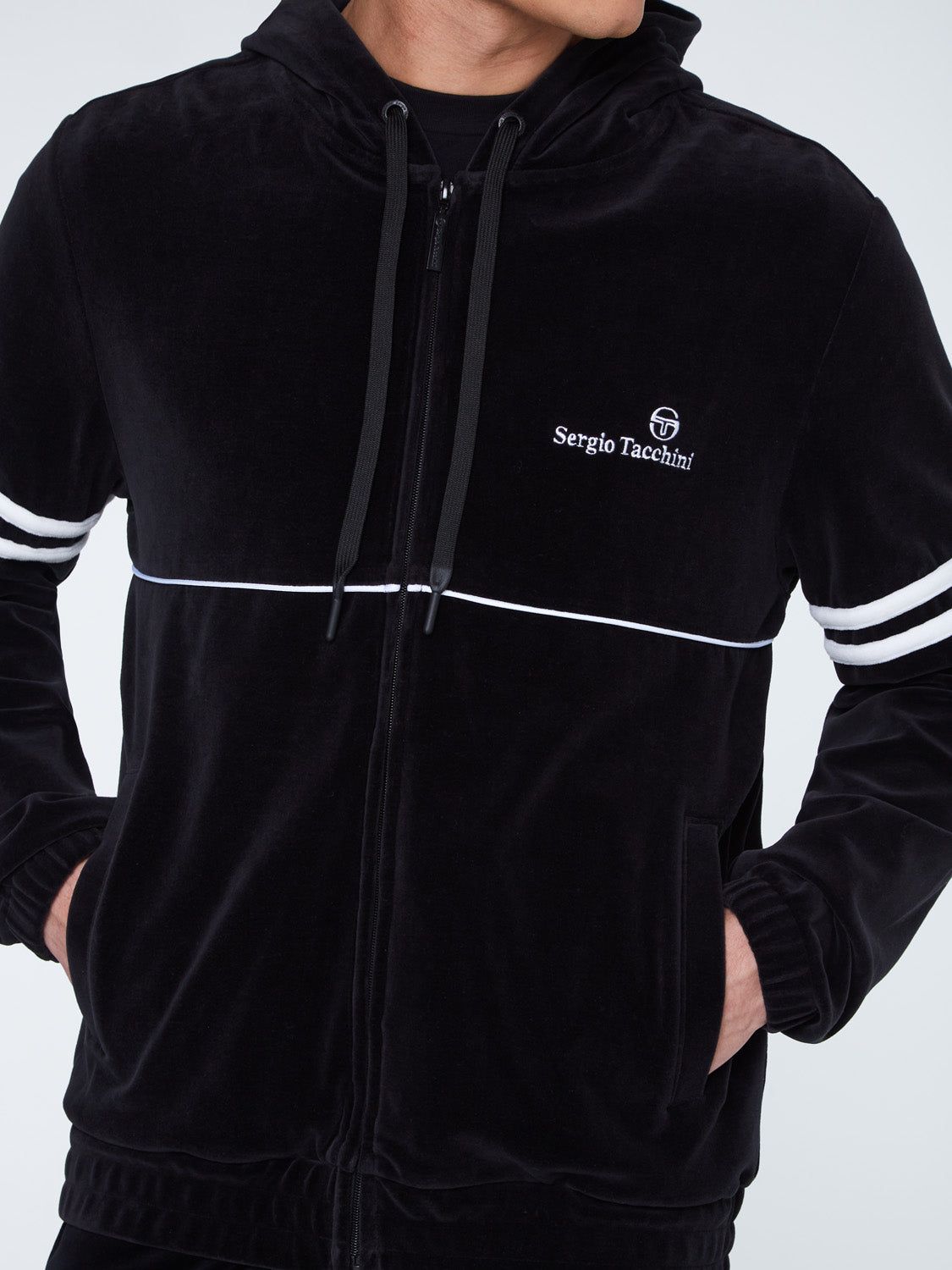 Scopeto Full-Zip Velour Hoodie-Black sold by Sergio Tacchini product image thumbnail 5