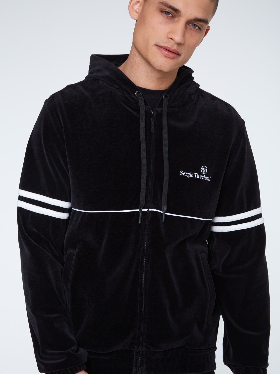 Scopeto Full-Zip Velour Hoodie-Black sold by Sergio Tacchini product image thumbnail 4