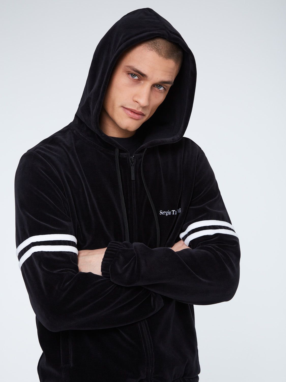 Scopeto Full-Zip Velour Hoodie-Black sold by Sergio Tacchini product image thumbnail 2