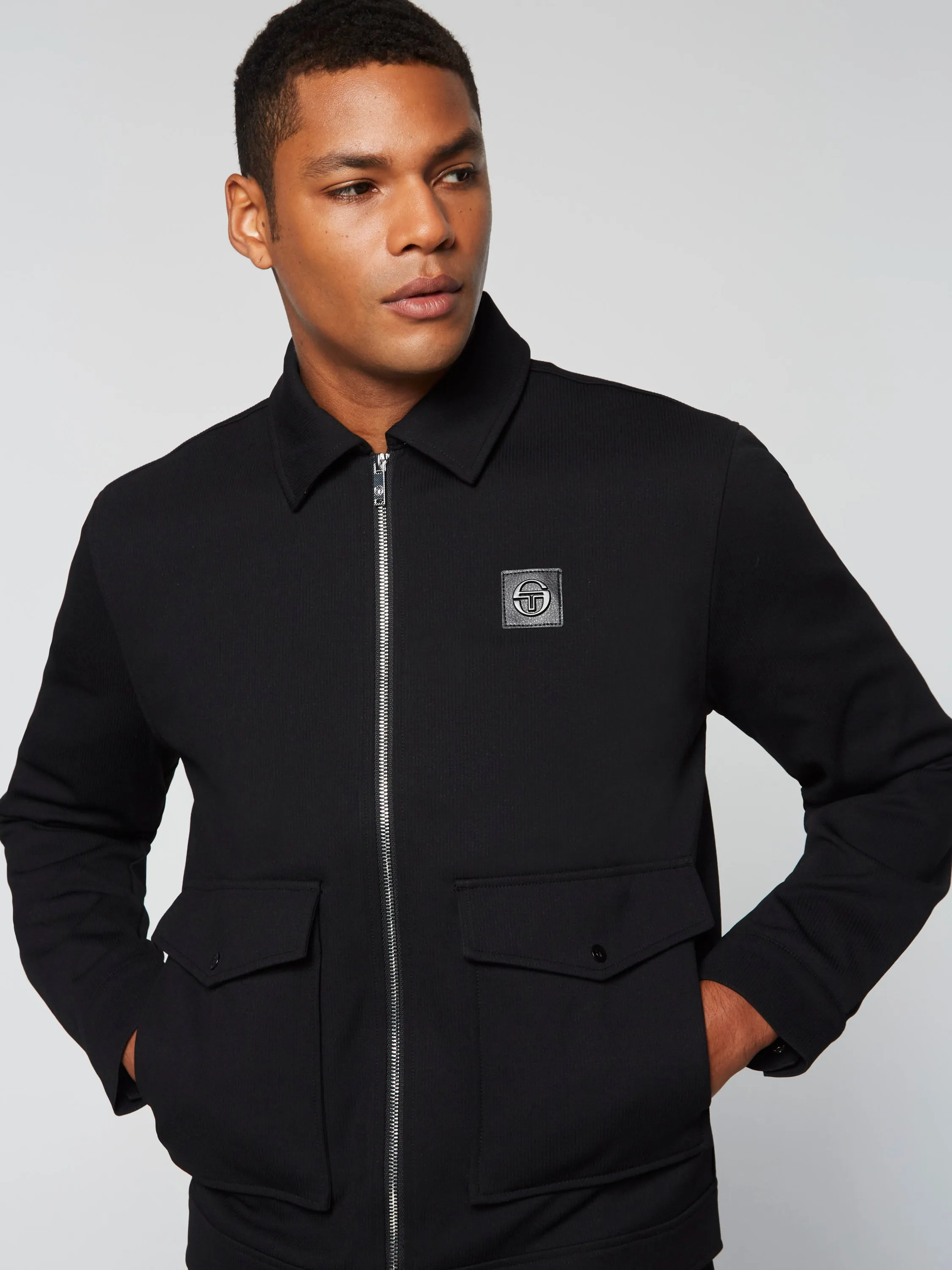 Tommaso Collared Jacket- Black sold by Sergio Tacchini product image thumbnail 5