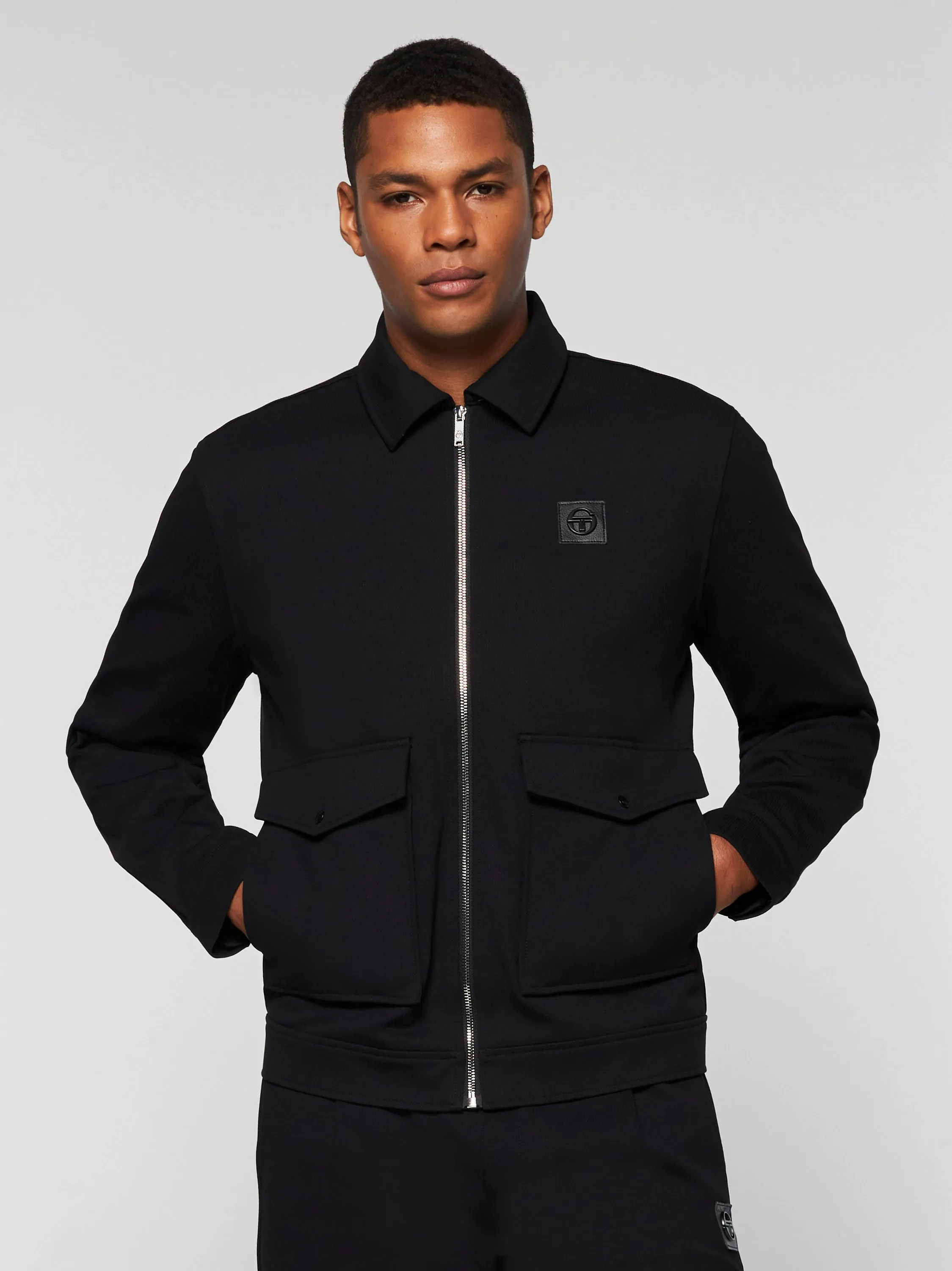 Tommaso Collared Jacket- Black sold by Sergio Tacchini product image thumbnail 2