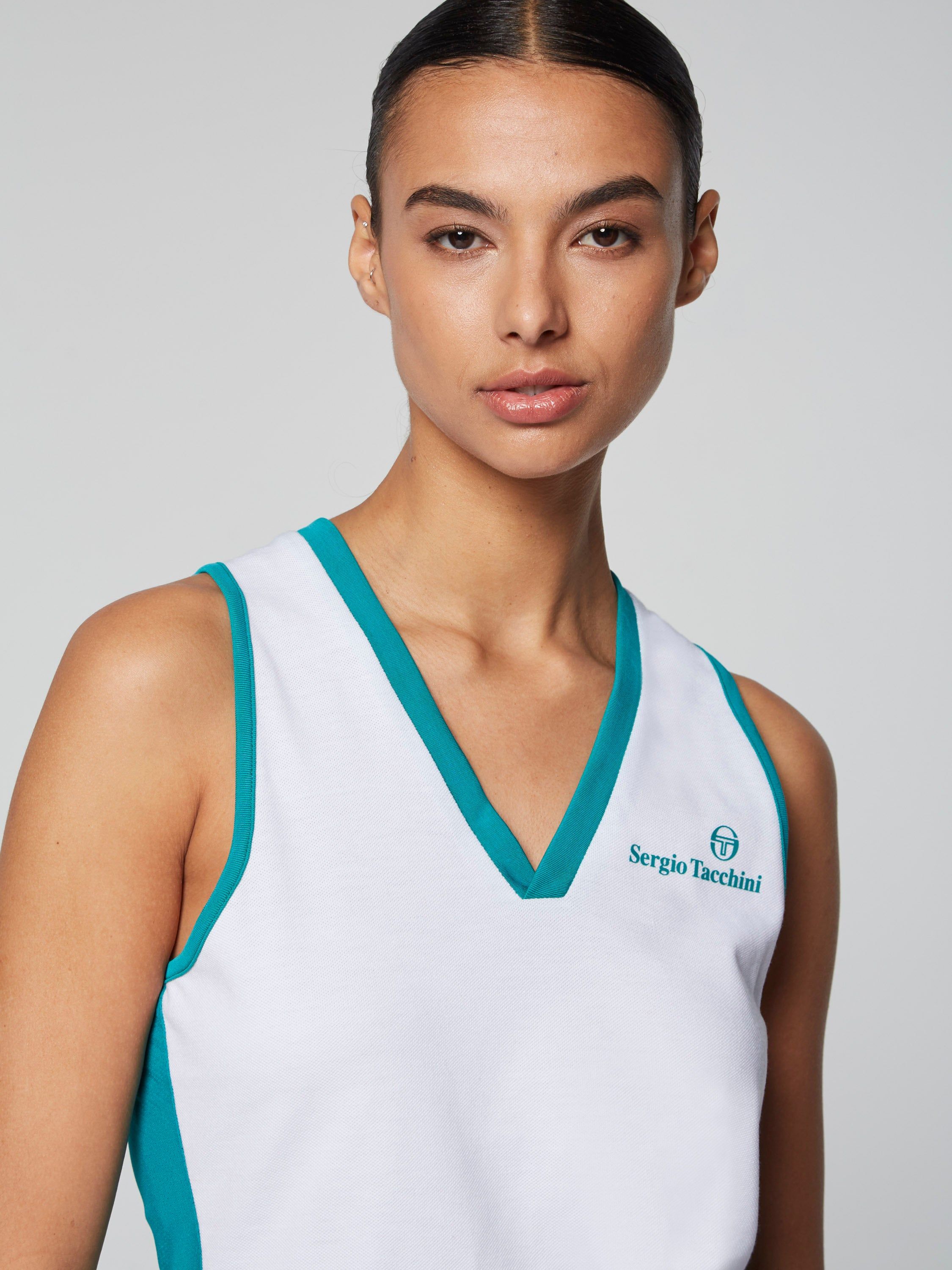 Women's Vigentino Tennis V-Neck Tank Top- White sold by Sergio Tacchini product image thumbnail 5