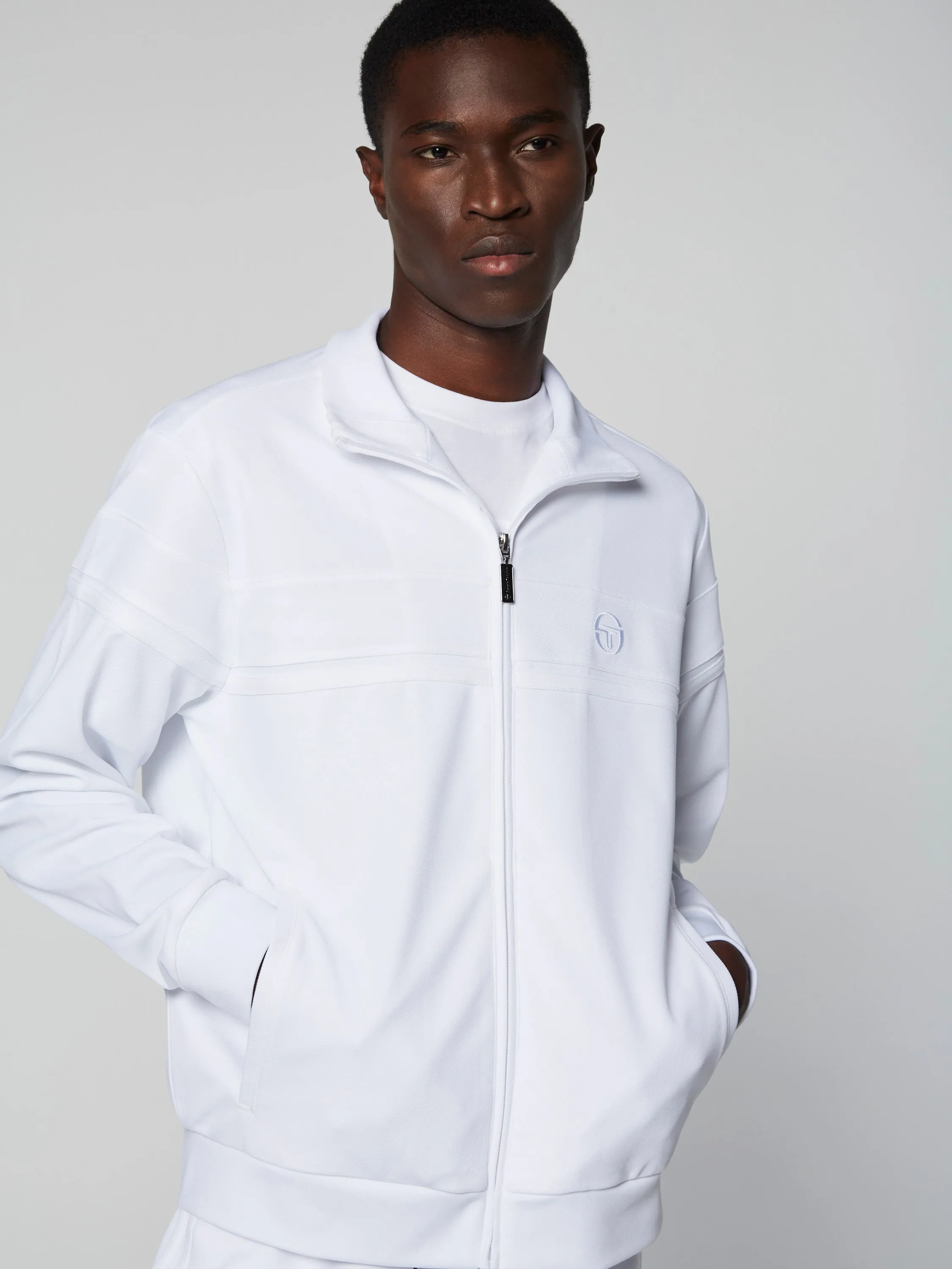 Damarindo Track Jacket- White/ White sold by Sergio Tacchini product image thumbnail 5