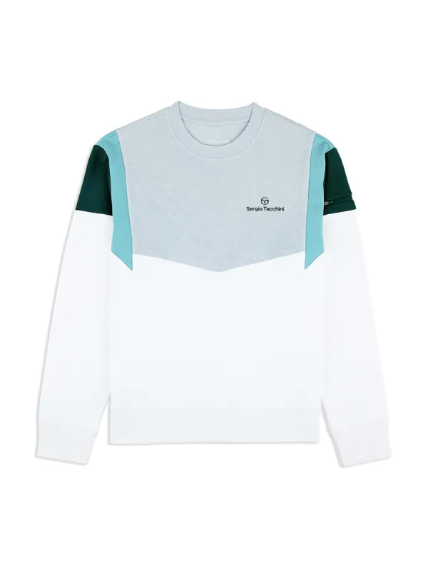 Angolo Crewneck Sweatshirt- Brilliant White made by Sergio Tacchini