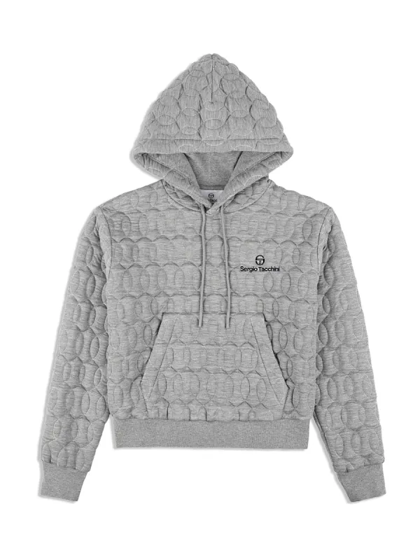 Women's Aversa Quilted Hoodie- Heather Grey made by Sergio Tacchini