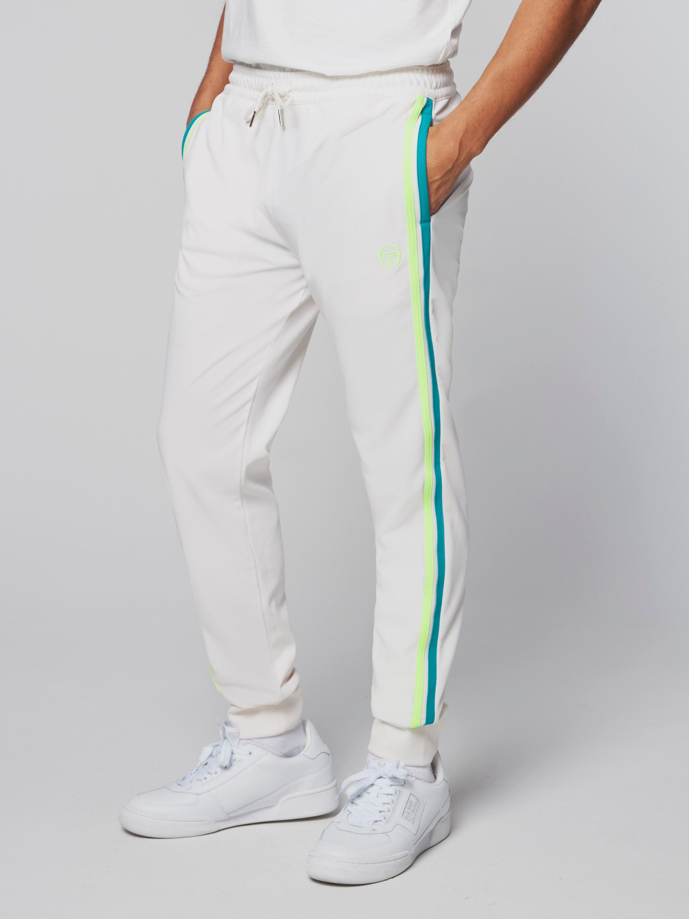 Damarindo Track Pant- Gardenia/ Blue Grass sold by Sergio Tacchini