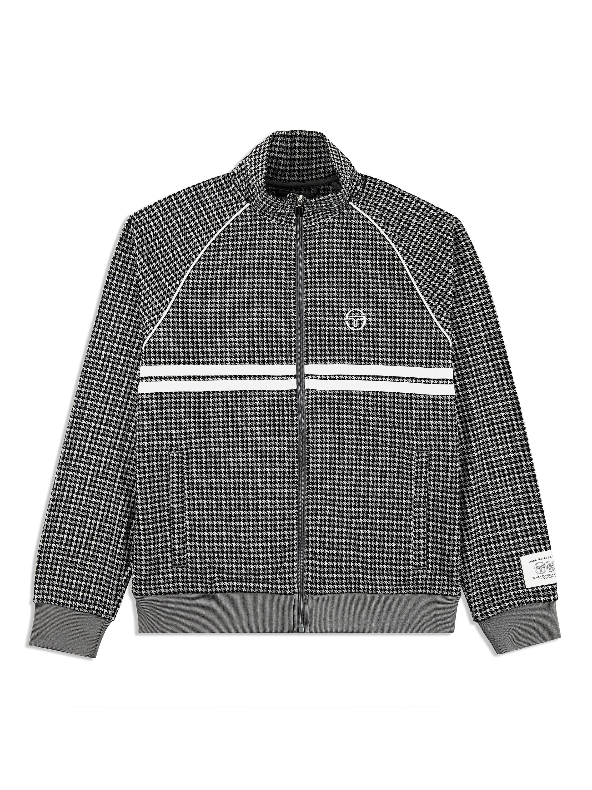 Dallas Houndstooth Track Jacket- Black Beauty sold by Sergio Tacchini