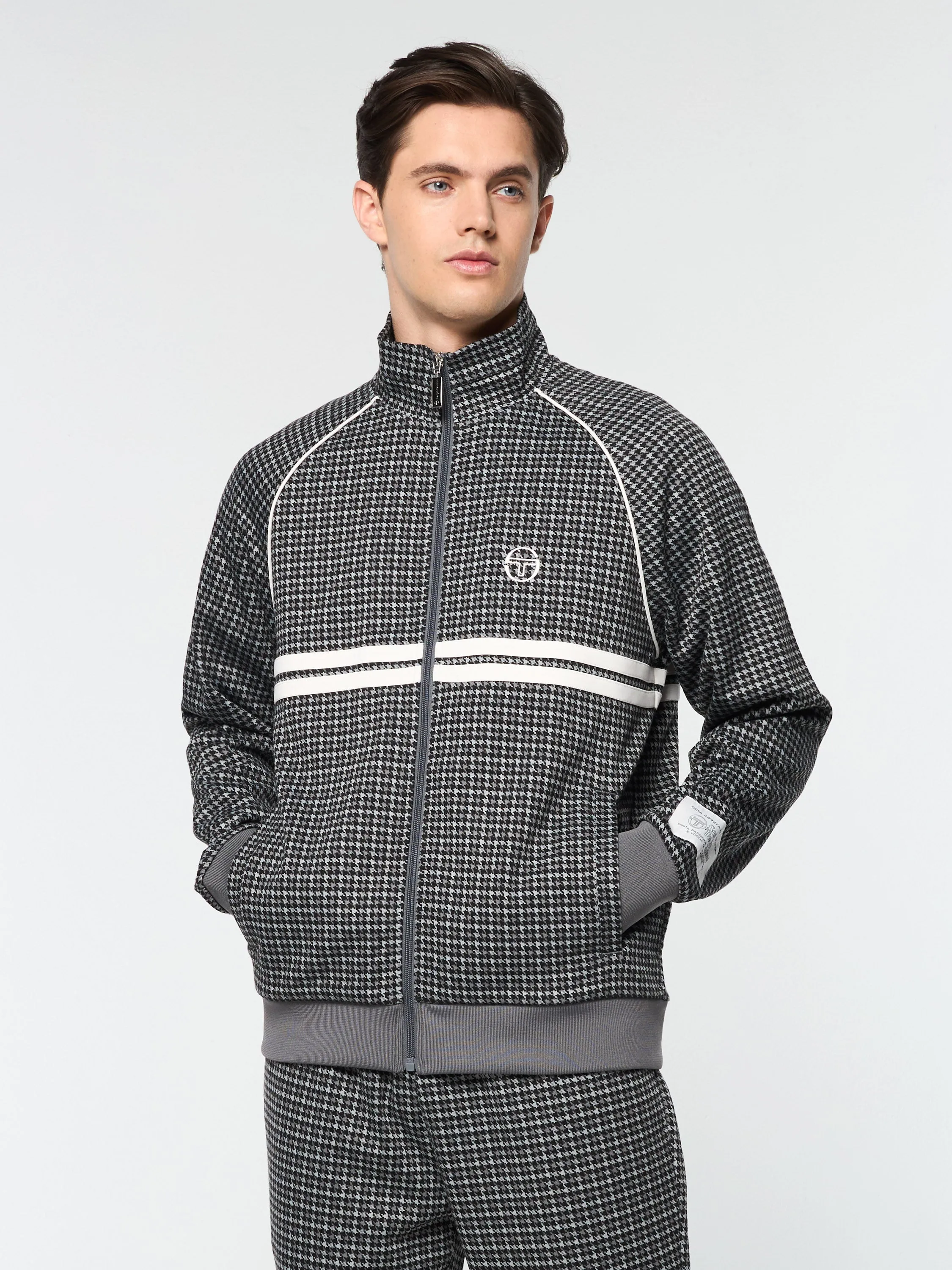 Dallas Houndstooth Track Jacket- Black Beauty sold by Sergio Tacchini product image thumbnail 4