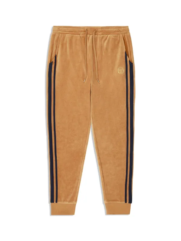Damarindo Velour Track Pant- Almond/ Maritime Blue sold by Sergio Tacchini