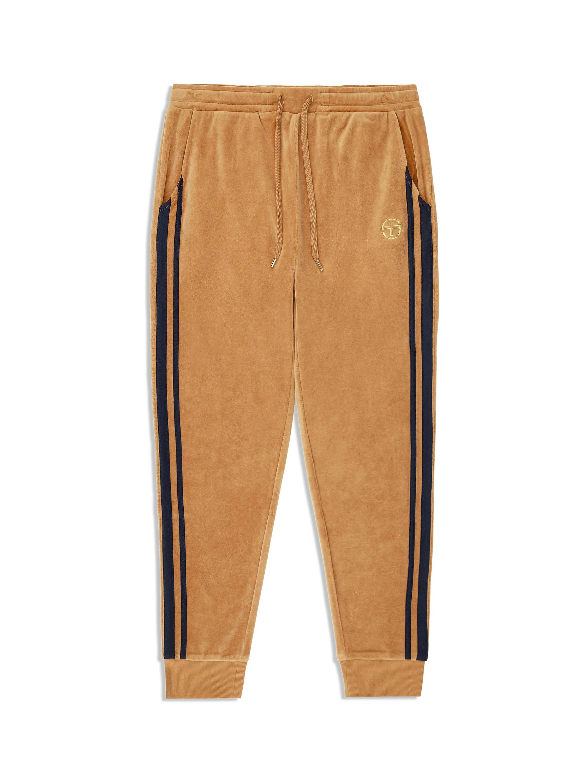 Damarindo Velour Track Pant- Almond/ Maritime Blue sold by Sergio Tacchini