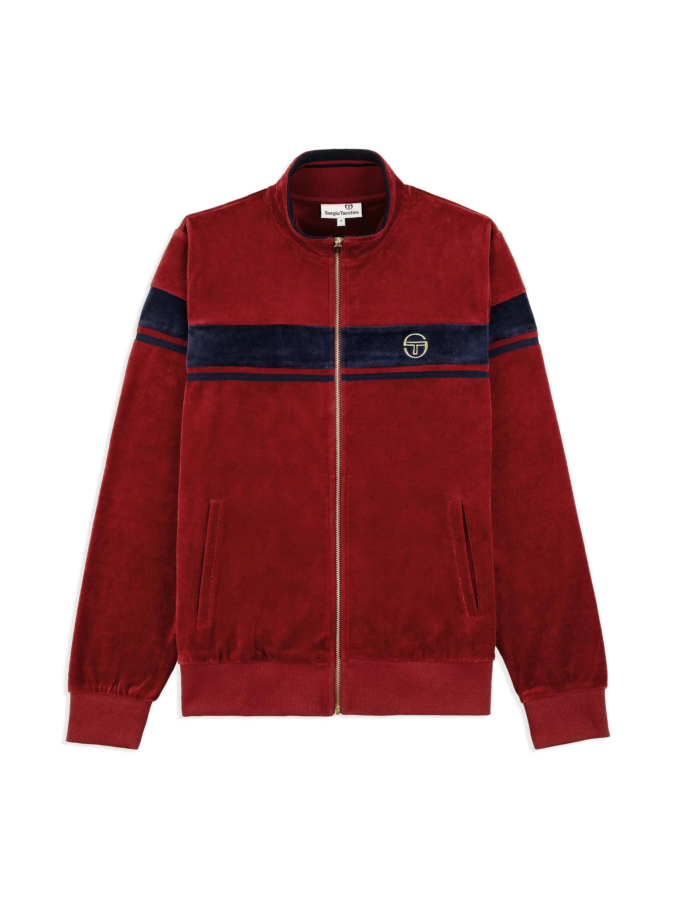 Damarindo Velour Track Jacket- Merlot/ Maritime Blue sold by Sergio Tacchini