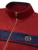Damarindo Velour Track Jacket- Merlot/ Maritime Blue sold by Sergio Tacchini