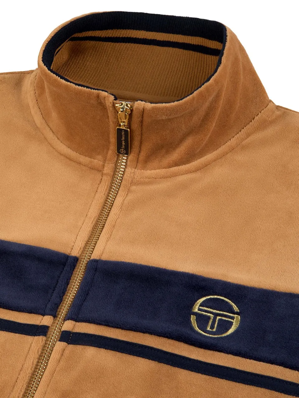 Damarindo Velour Track Jacket- Almond/ Maritime Blue sold by Sergio Tacchini product image thumbnail 2