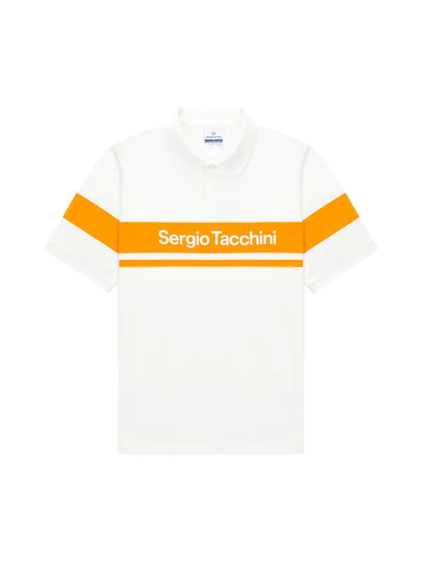Damarindo Polo Shirt-  Off White/ Orange sold by Sergio Tacchini
