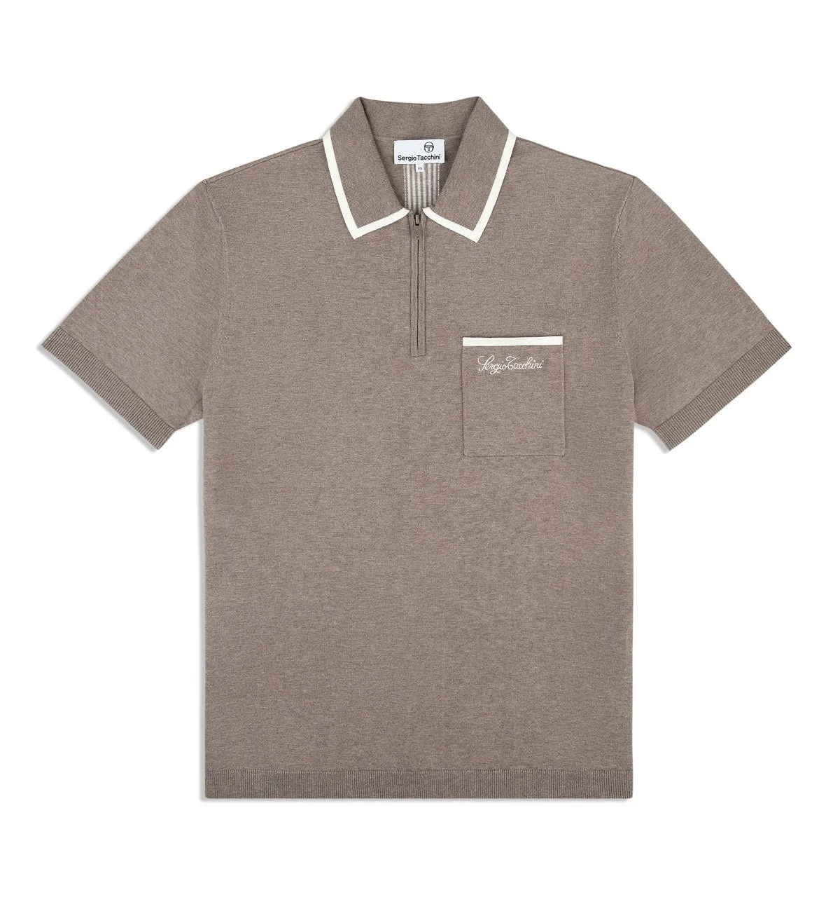 Enzo Knit Polo- Taupe Grey sold by Sergio Tacchini