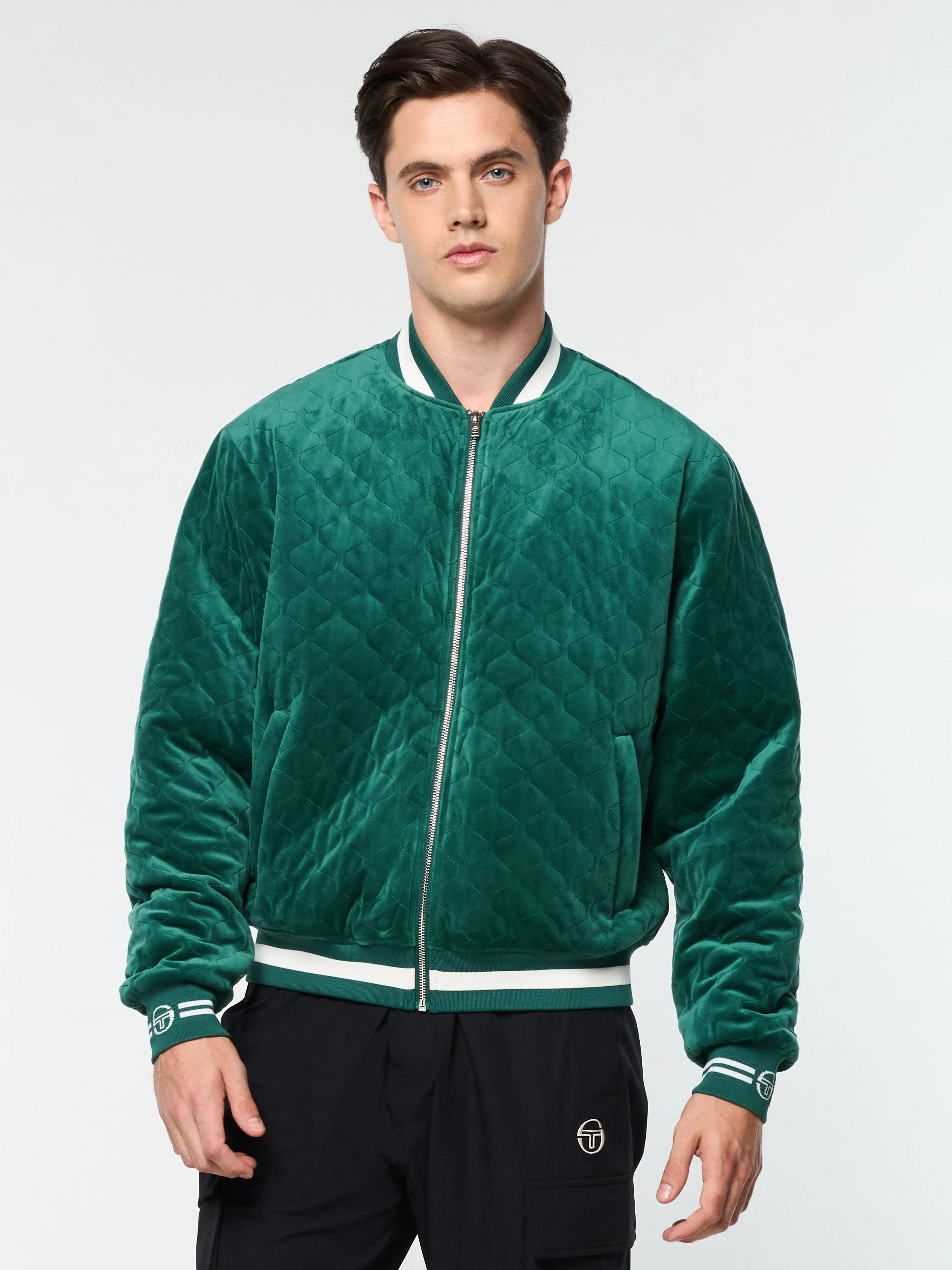 Fasano Quilted Velour Jacket- Rainforest sold by Sergio Tacchini product image thumbnail 4