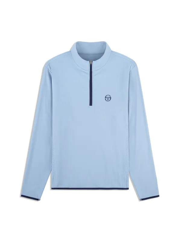 Elio 1/4 Zip Pullover- Faded Denim sold by Sergio Tacchini
