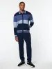 Enzo Striped Track Jacket- Faded Denim sold by Sergio Tacchini