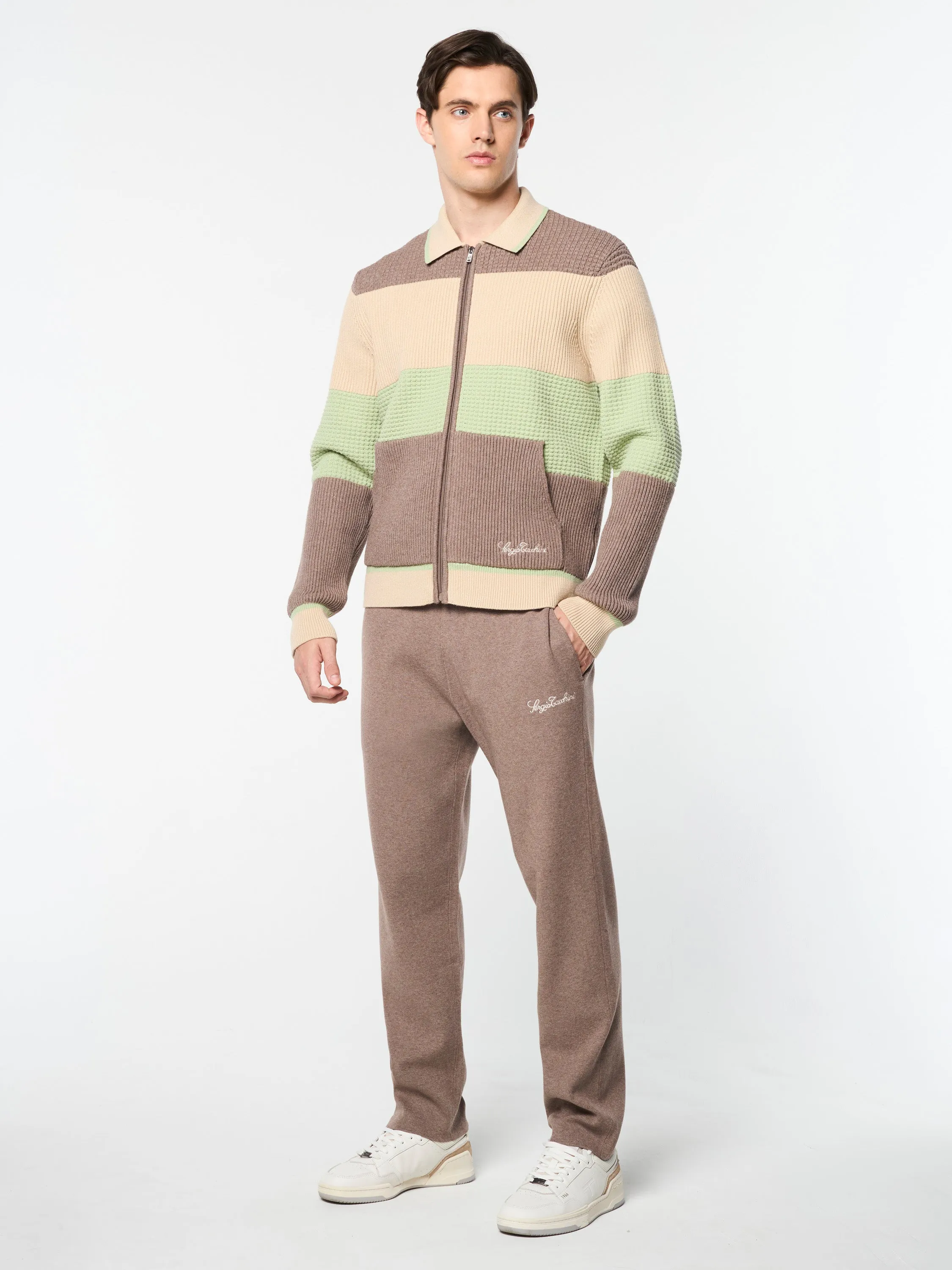 Enzo Striped Track Jacket- Taupe Grey sold by Sergio Tacchini product image thumbnail 5