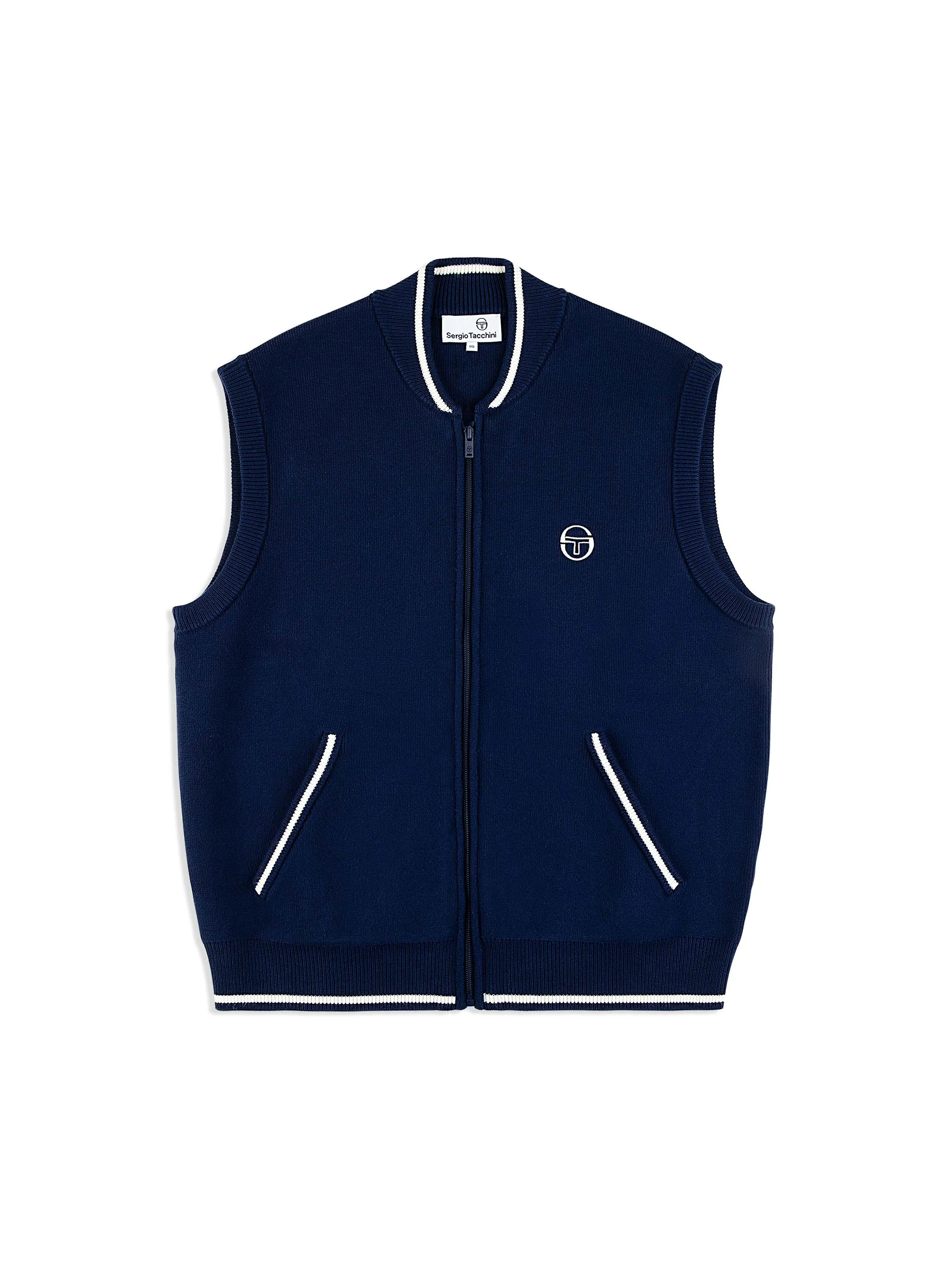 Enzo Knit Vest- Maritime Blue sold by Sergio Tacchini