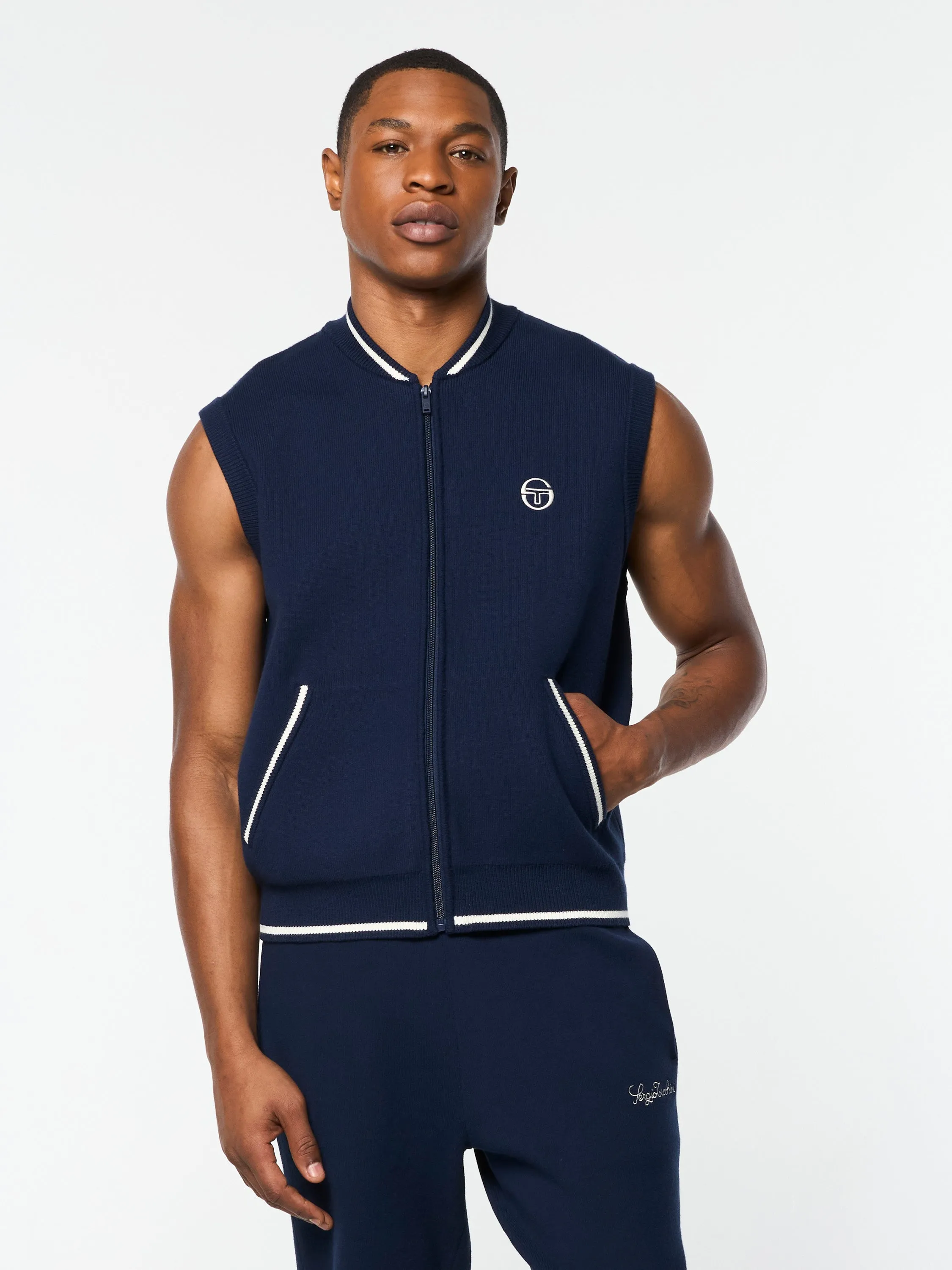 Enzo Knit Vest- Maritime Blue sold by Sergio Tacchini product image thumbnail 2