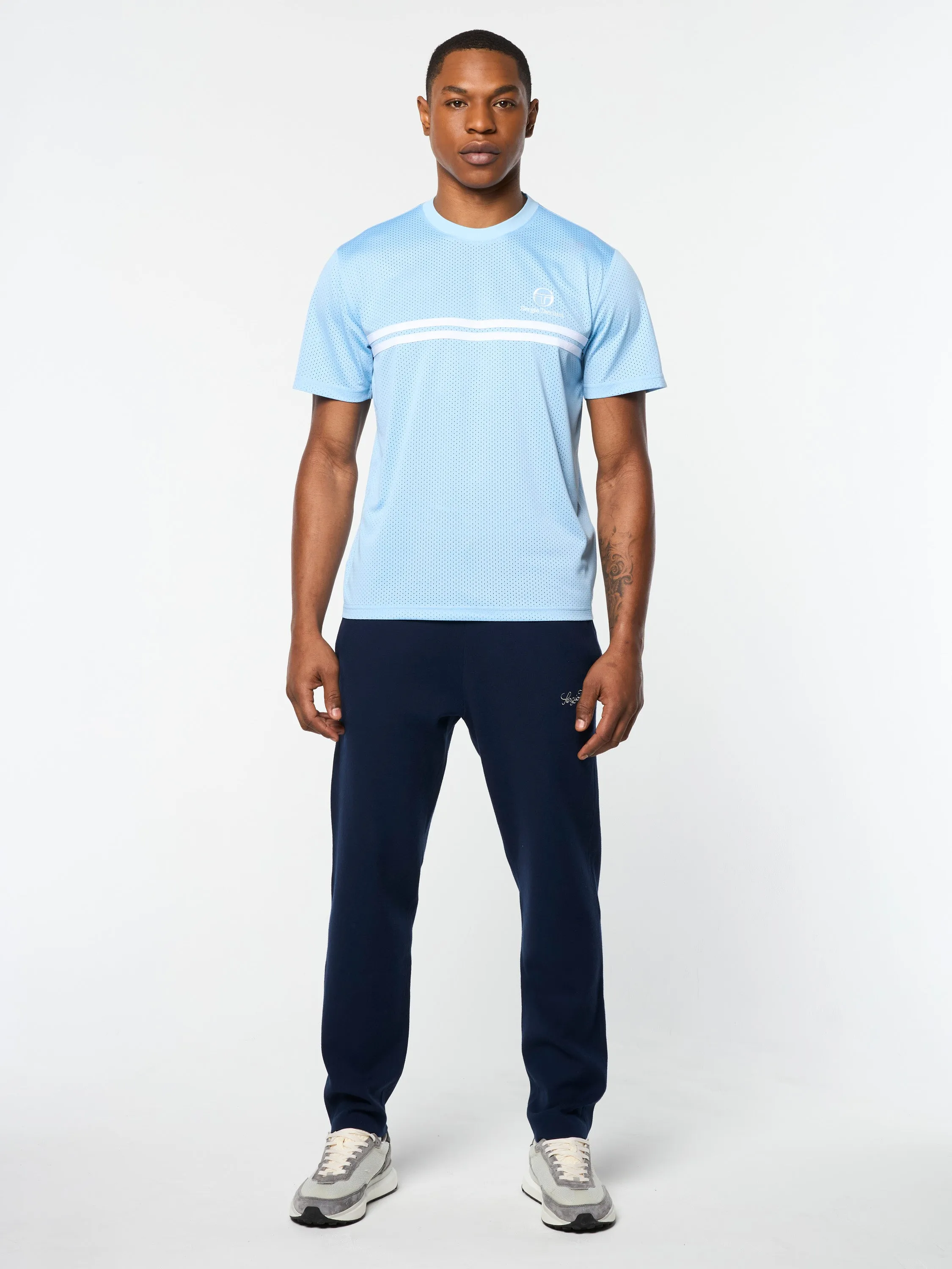 Giacomo Mesh T-Shirt- Dutch Canal/ White sold by Sergio Tacchini product image thumbnail 5