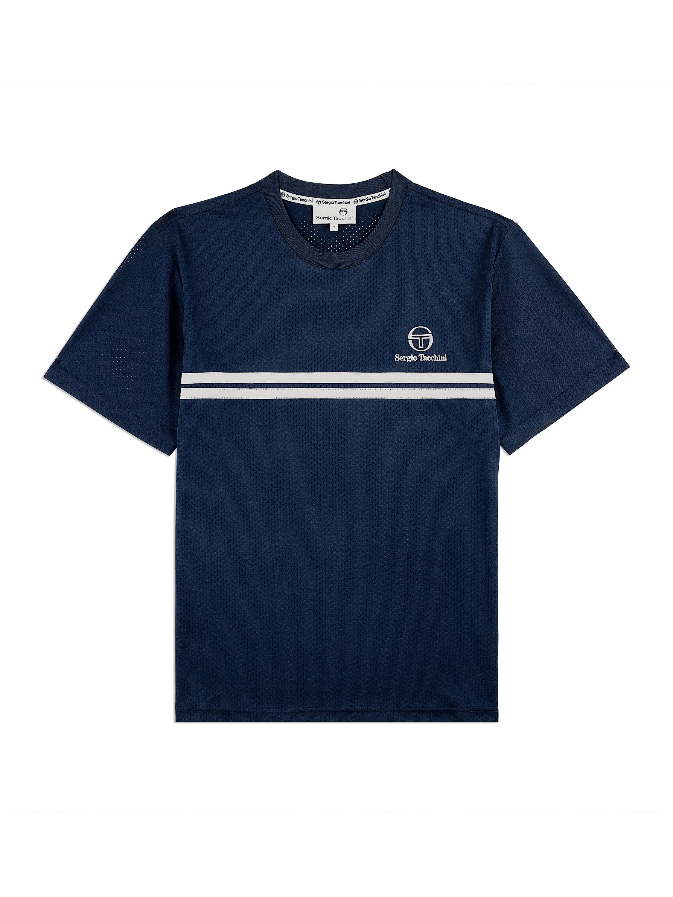 Giacomo Mesh T-Shirt- Maritime Blue/ Gray sold by Sergio Tacchini