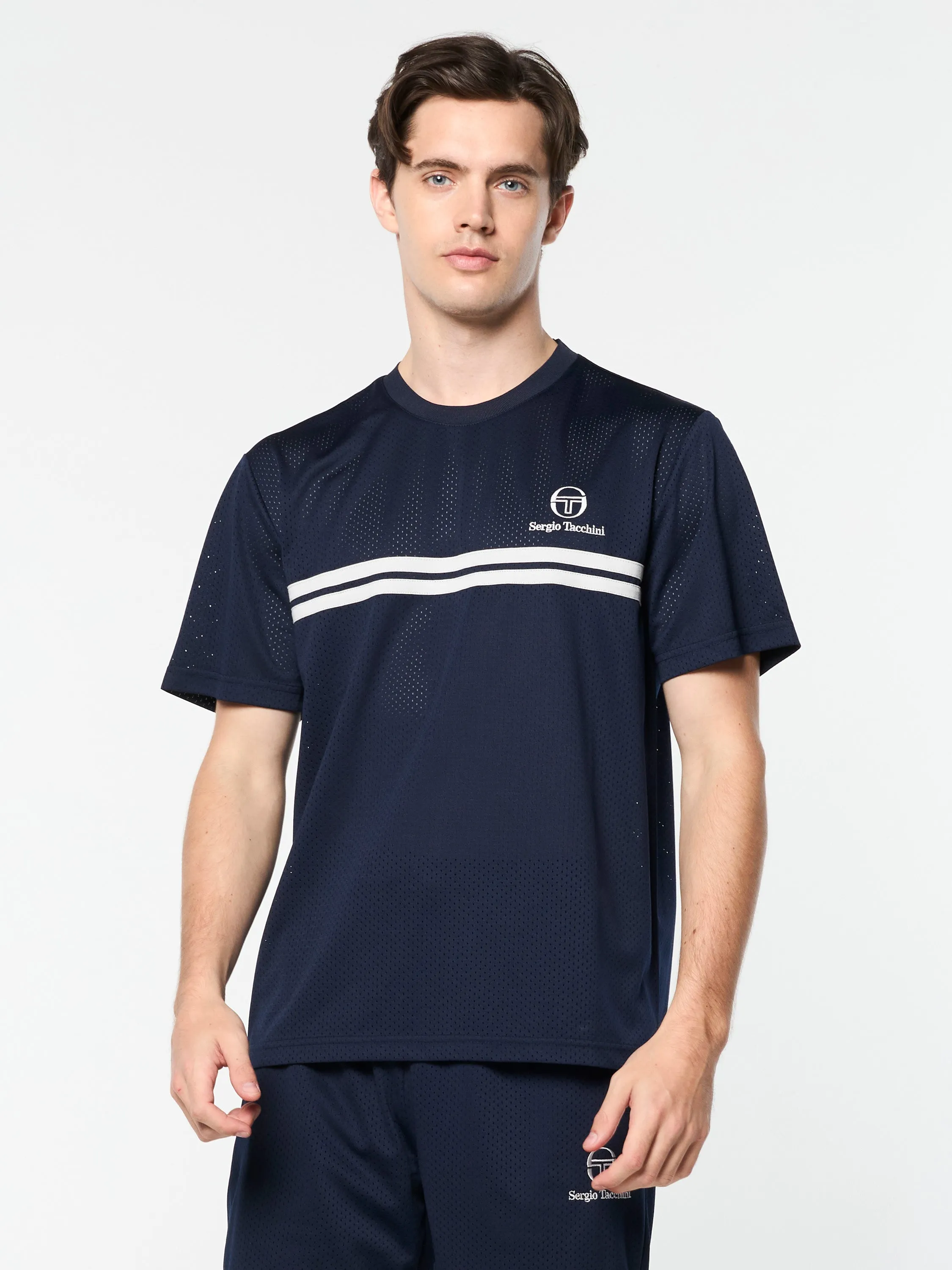 Giacomo Mesh T-Shirt- Maritime Blue/ Gray sold by Sergio Tacchini product image thumbnail 2