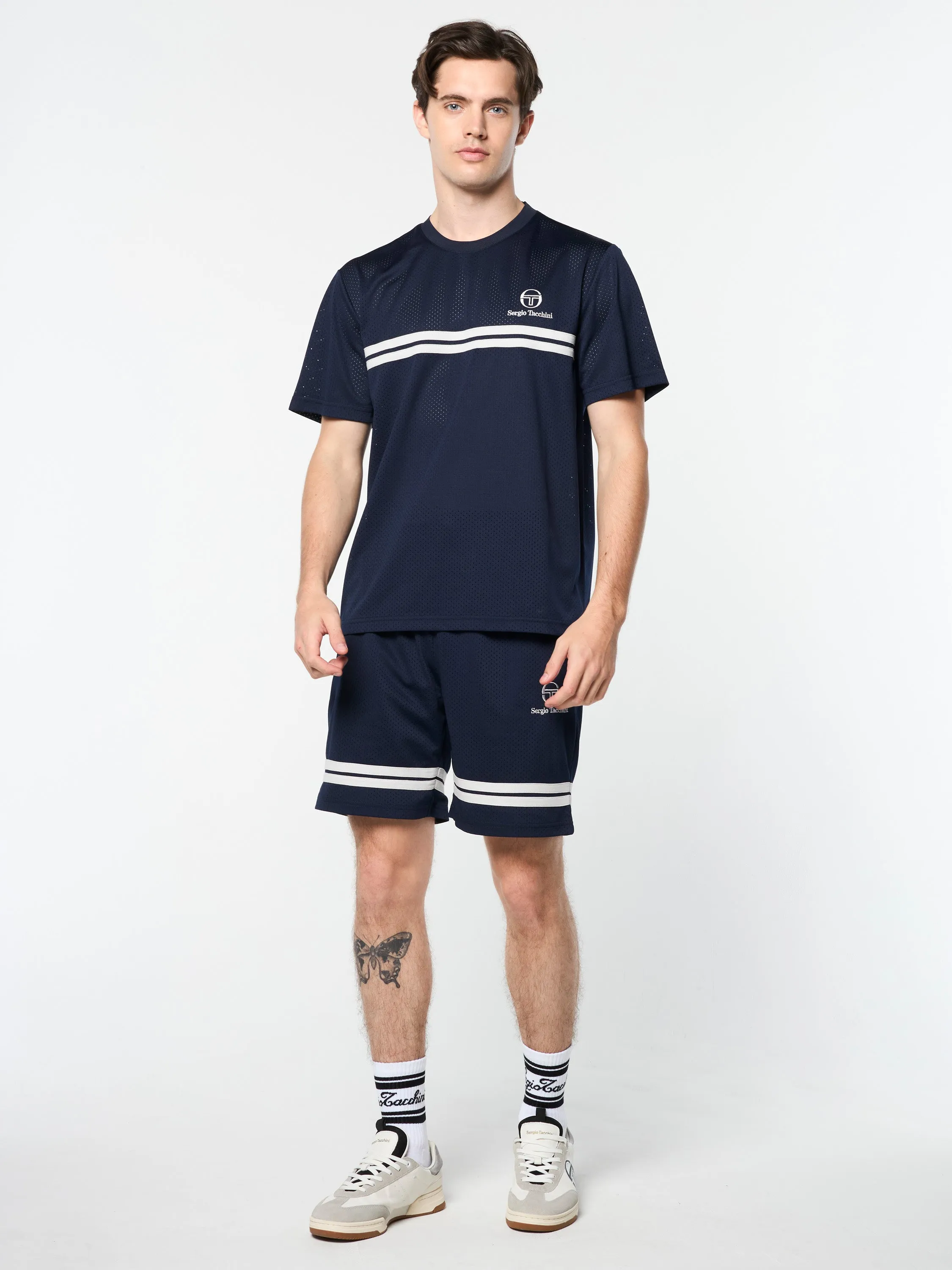 Giacomo Mesh T-Shirt- Maritime Blue/ Gray sold by Sergio Tacchini product image thumbnail 4