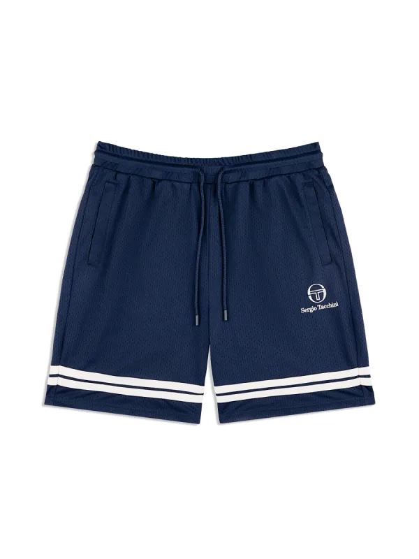 Ludovic Mesh Short- Maritime Blue/ Quiet Grey sold by Sergio Tacchini