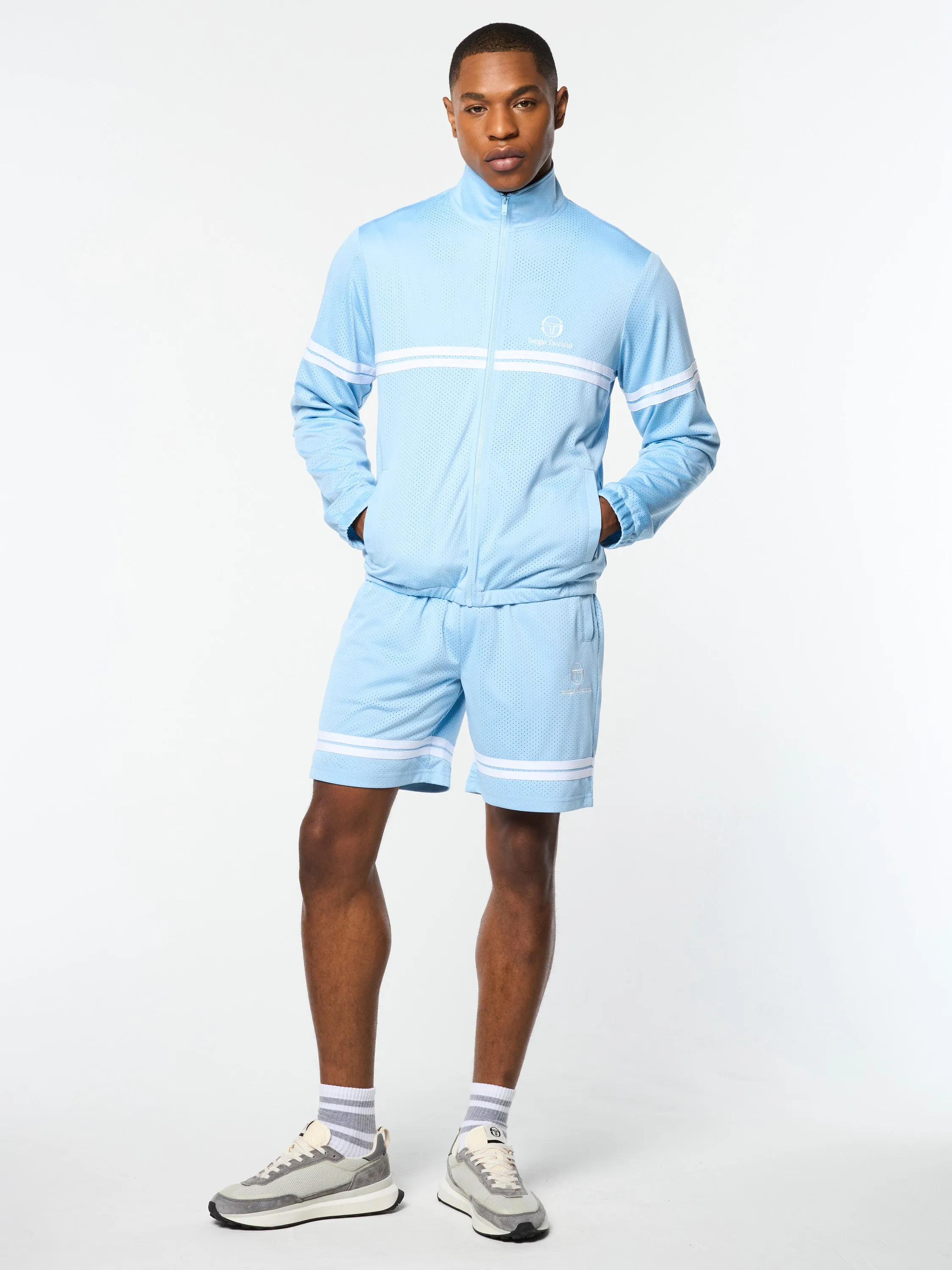Arturo Mesh Track Jacket- Dutch Canal/ White sold by Sergio Tacchini product image thumbnail 2