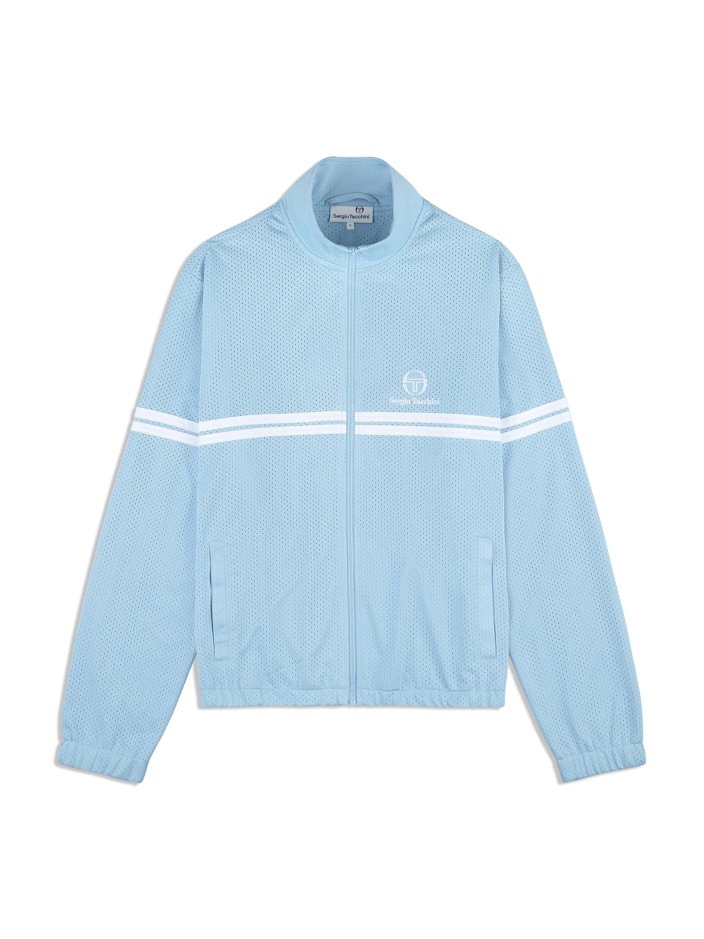 Arturo Mesh Track Jacket- Dutch Canal/ White sold by Sergio Tacchini