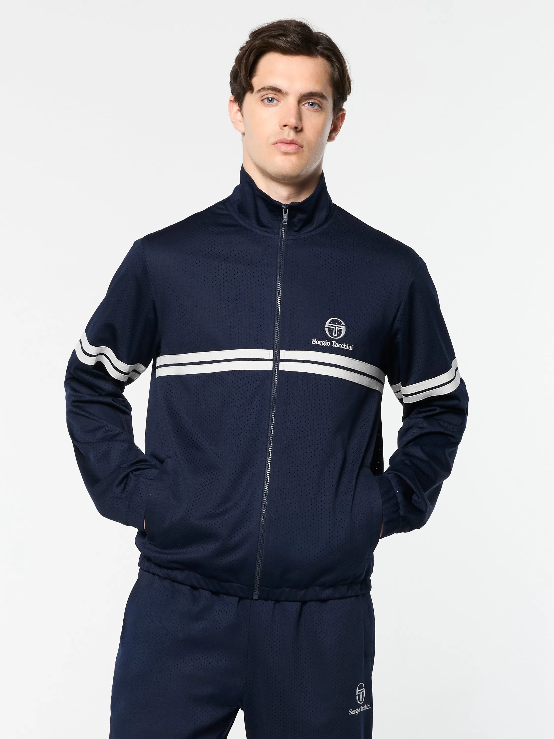 Arturo Mesh Track Jacket- Maritime Blue/ Quiet Gray sold by Sergio Tacchini product image thumbnail 2