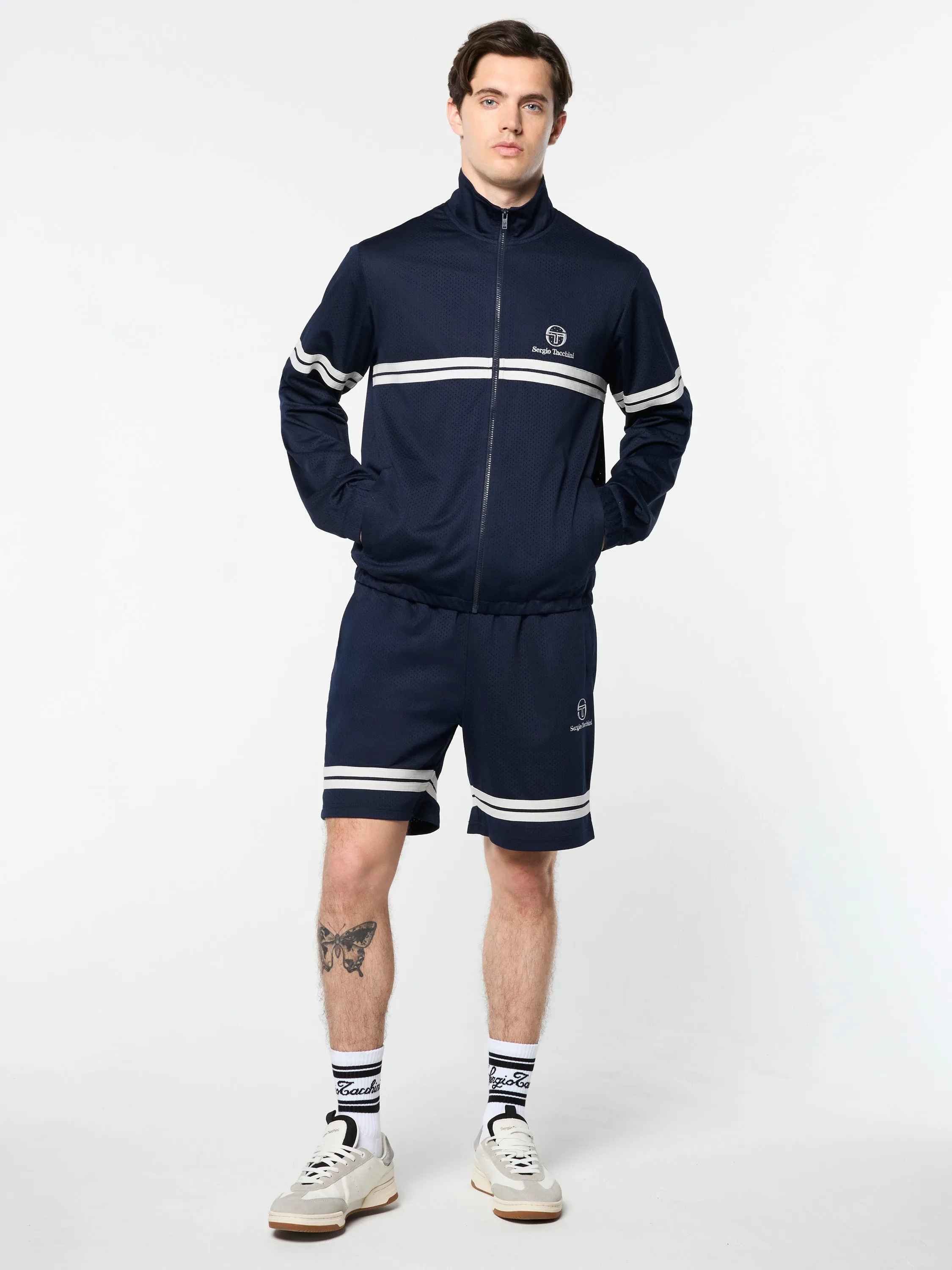 Arturo Mesh Track Jacket- Maritime Blue/ Quiet Gray sold by Sergio Tacchini product image thumbnail 4