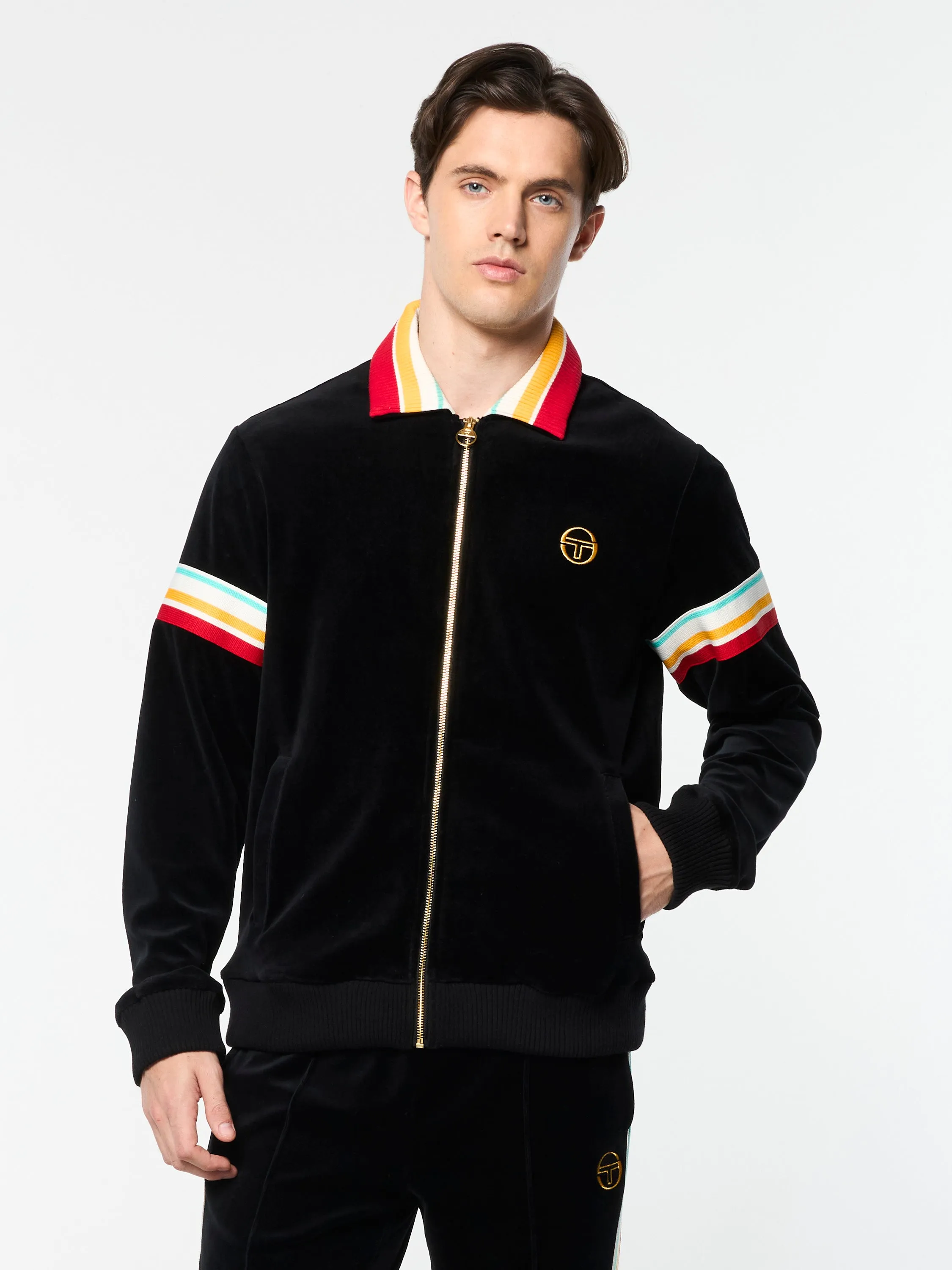 Slice Track Jacket- Black/ Black sold by Sergio Tacchini