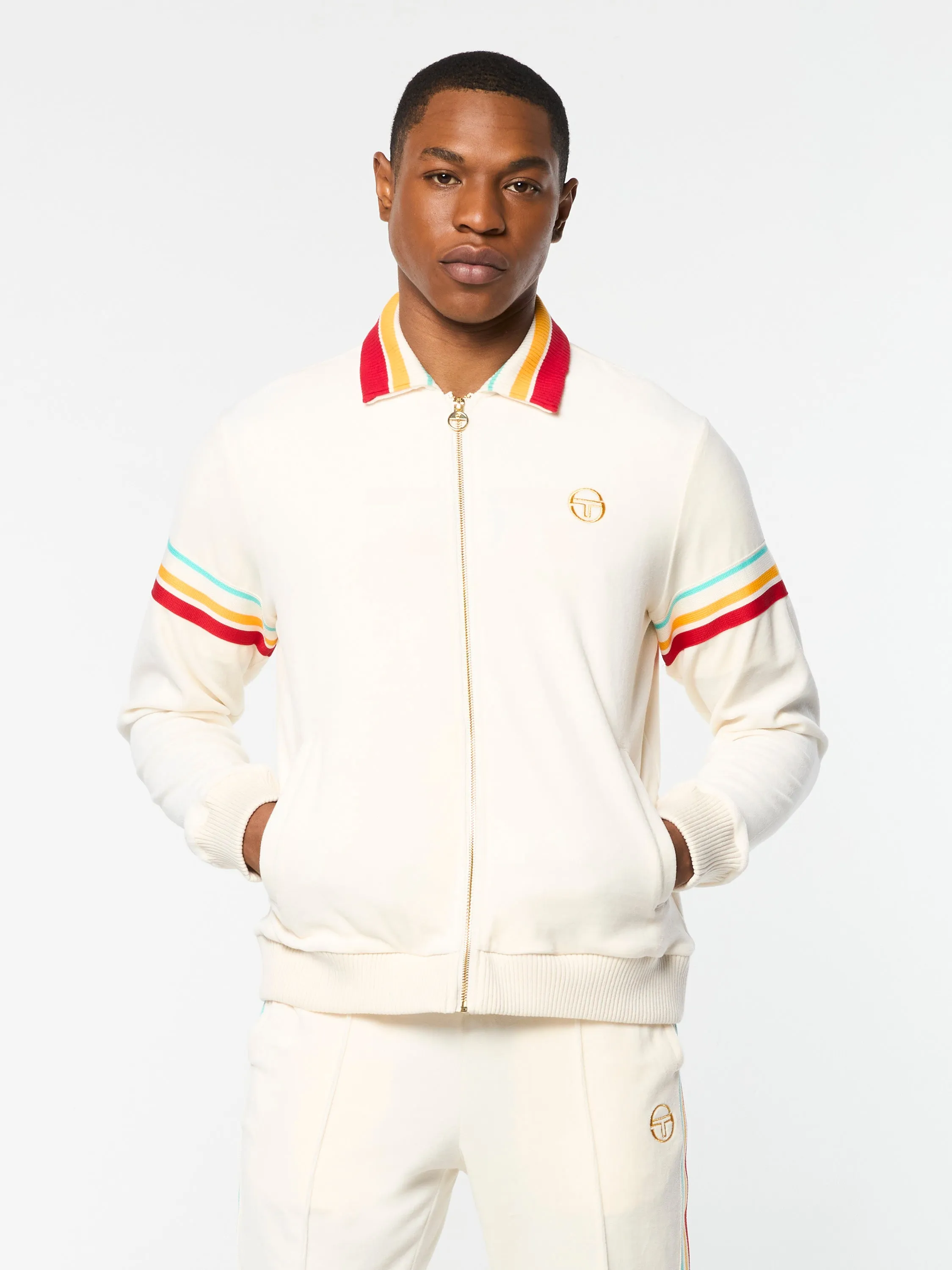 Slice Track Jacket- Gardenia/ Gold sold by Sergio Tacchini