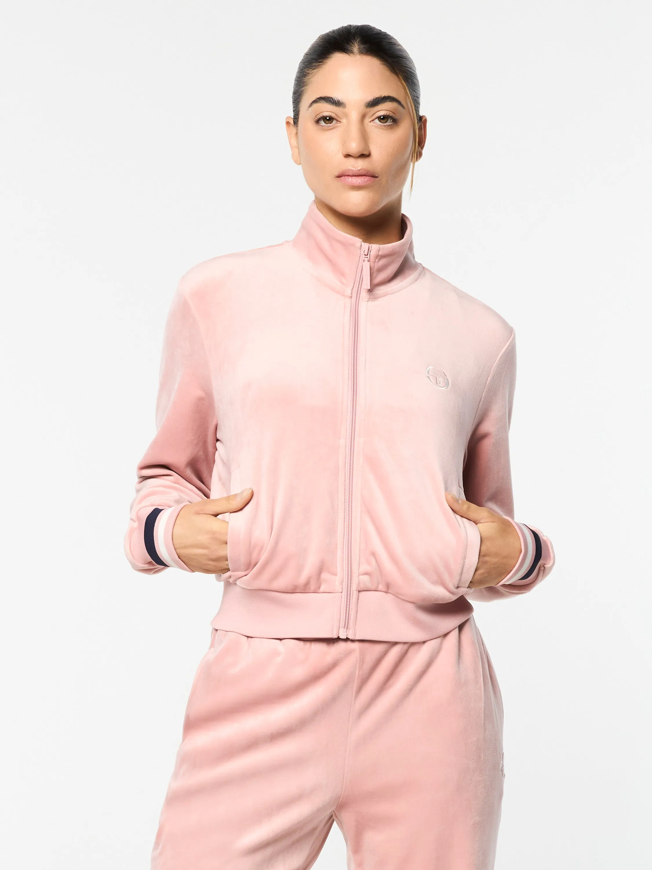 Adele Velour Track Jacket- Pale Mauve sold by Sergio Tacchini product image thumbnail 2