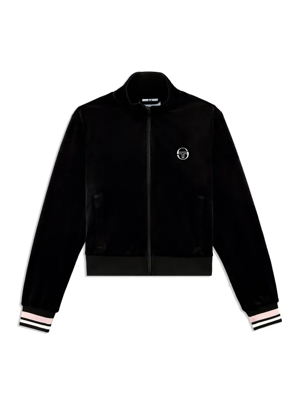 Adele Velour Track Jacket- Black Beauty made by Sergio Tacchini