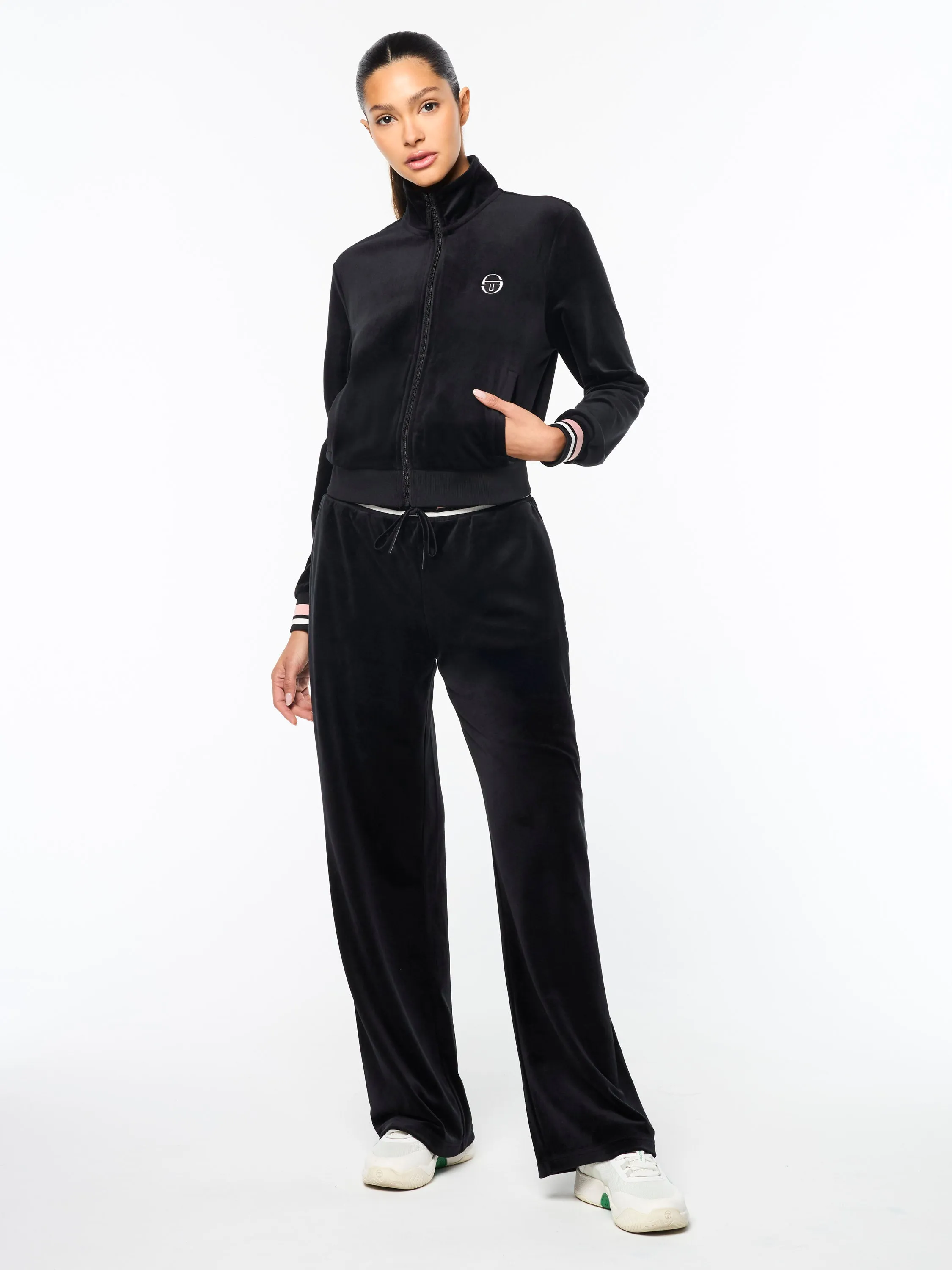 Adele Velour Track Jacket- Black Beauty sold by Sergio Tacchini product image thumbnail 4