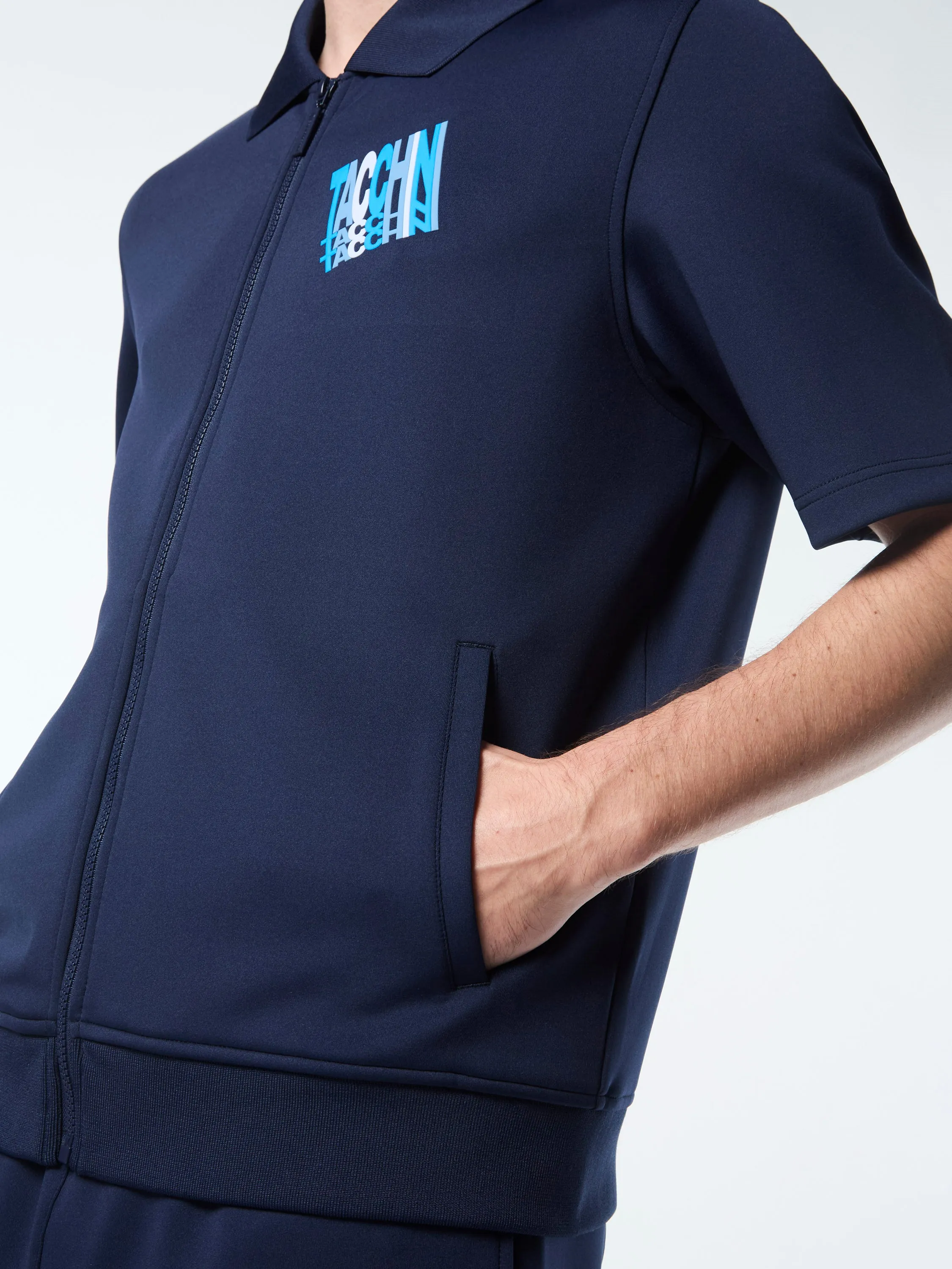 Urso Short Sleeve Track Jacket- Maritime Blue sold by Sergio Tacchini product image thumbnail 2