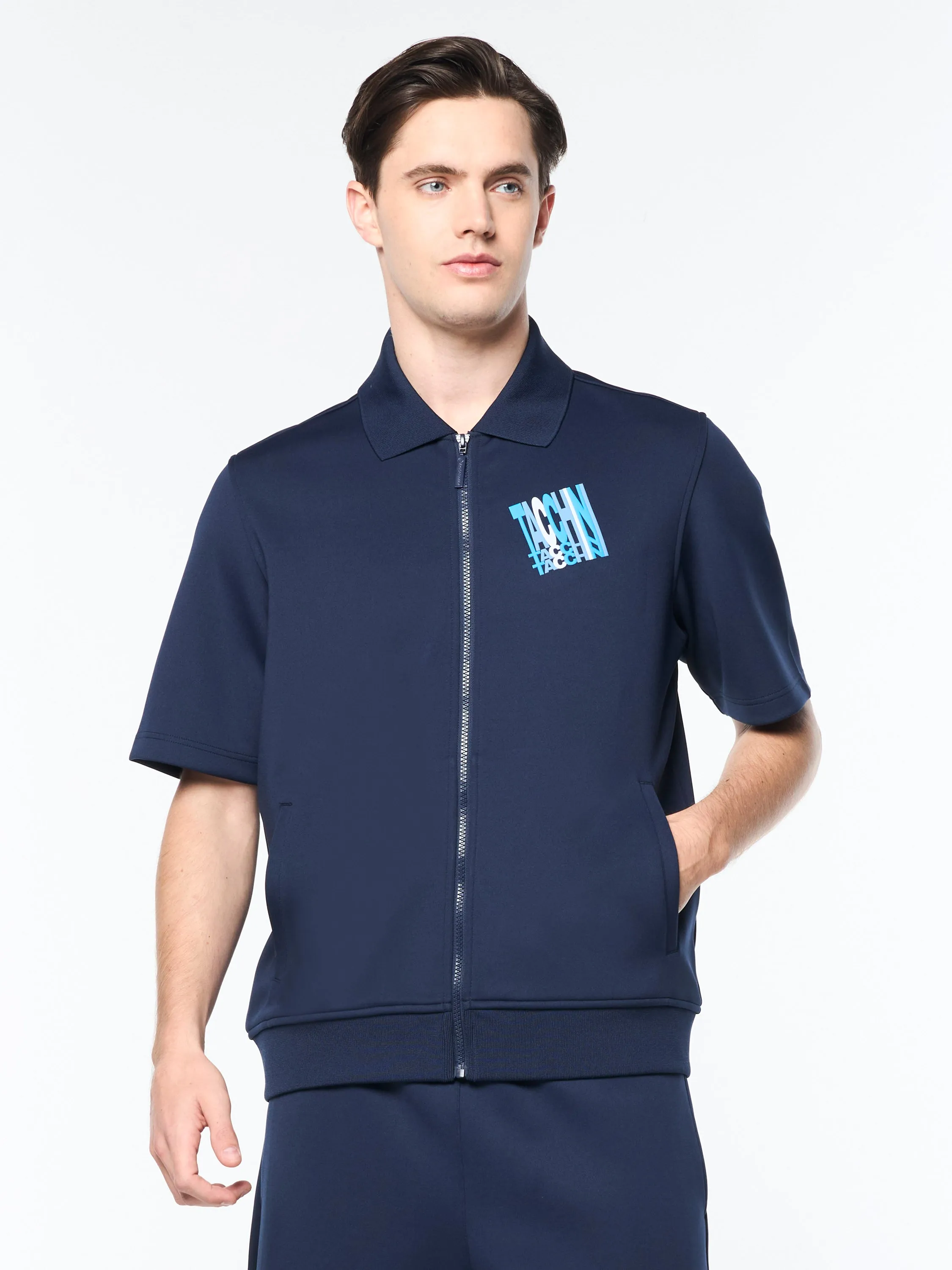 Urso Short Sleeve Track Jacket- Maritime Blue sold by Sergio Tacchini