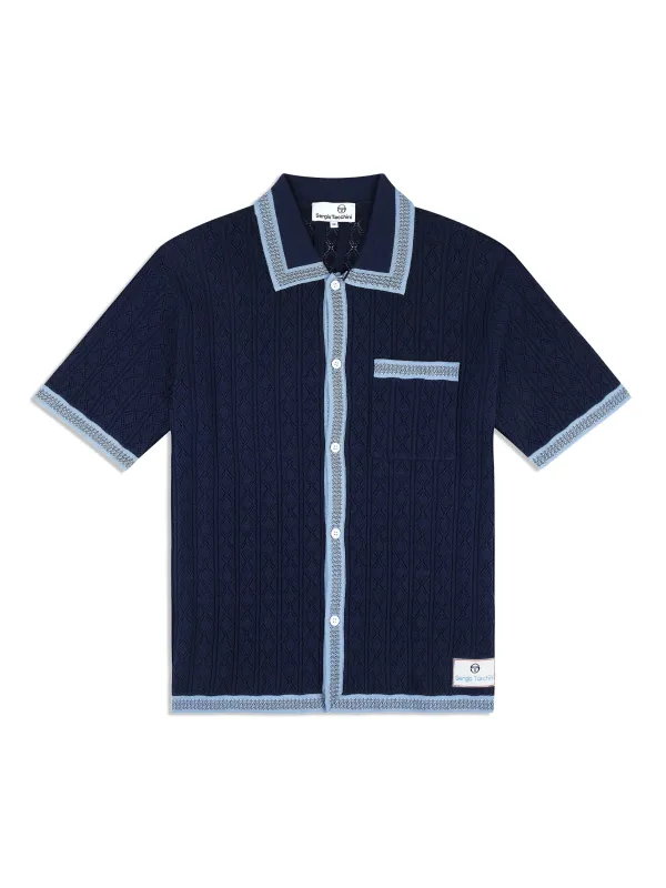 Aldo Pointelle Polo- Maritime Blue sold by Sergio Tacchini