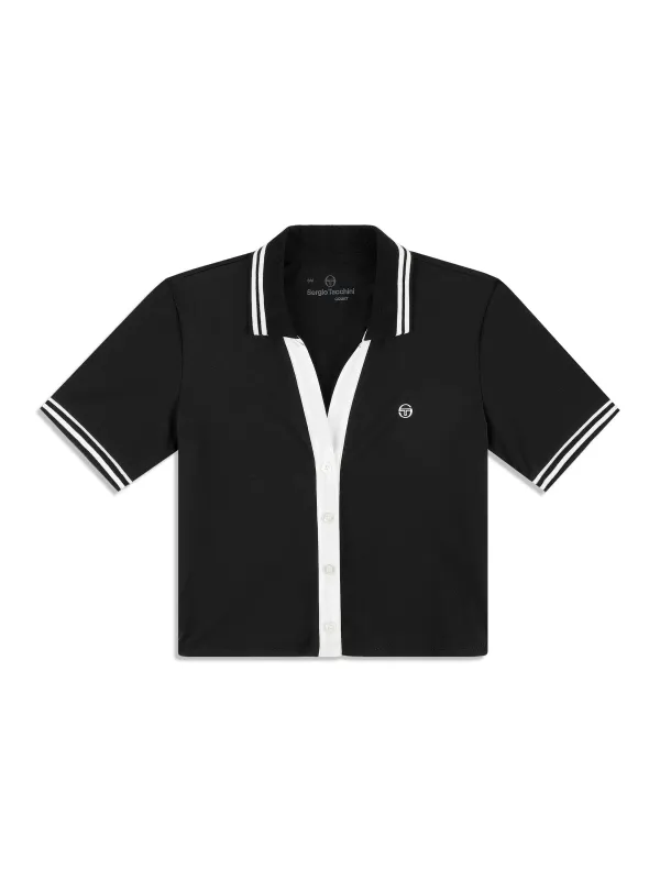 Idalia Cropped Polo- Black Beauty sold by Sergio Tacchini