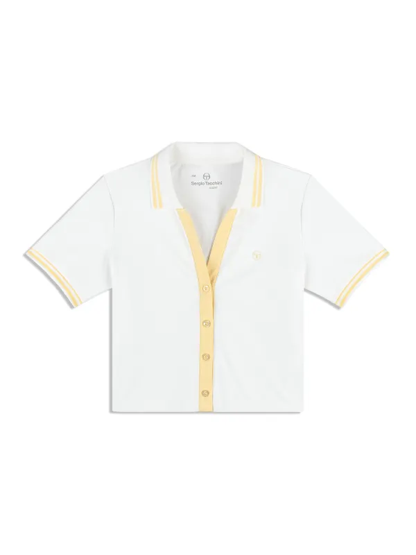Idalia Cropped Polo- Brilliant White sold by Sergio Tacchini