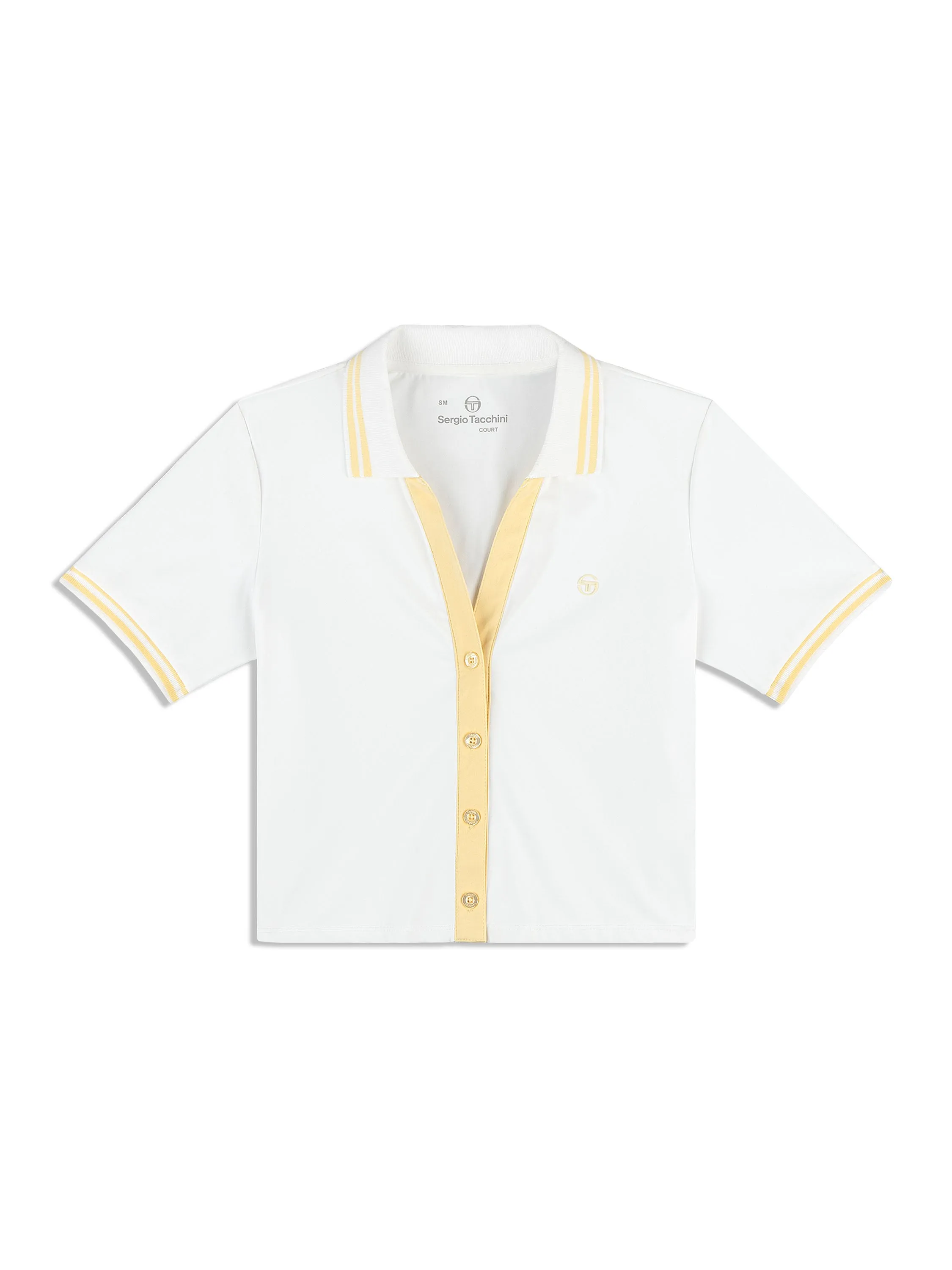 Idalia Cropped Polo- Brilliant White sold by Sergio Tacchini